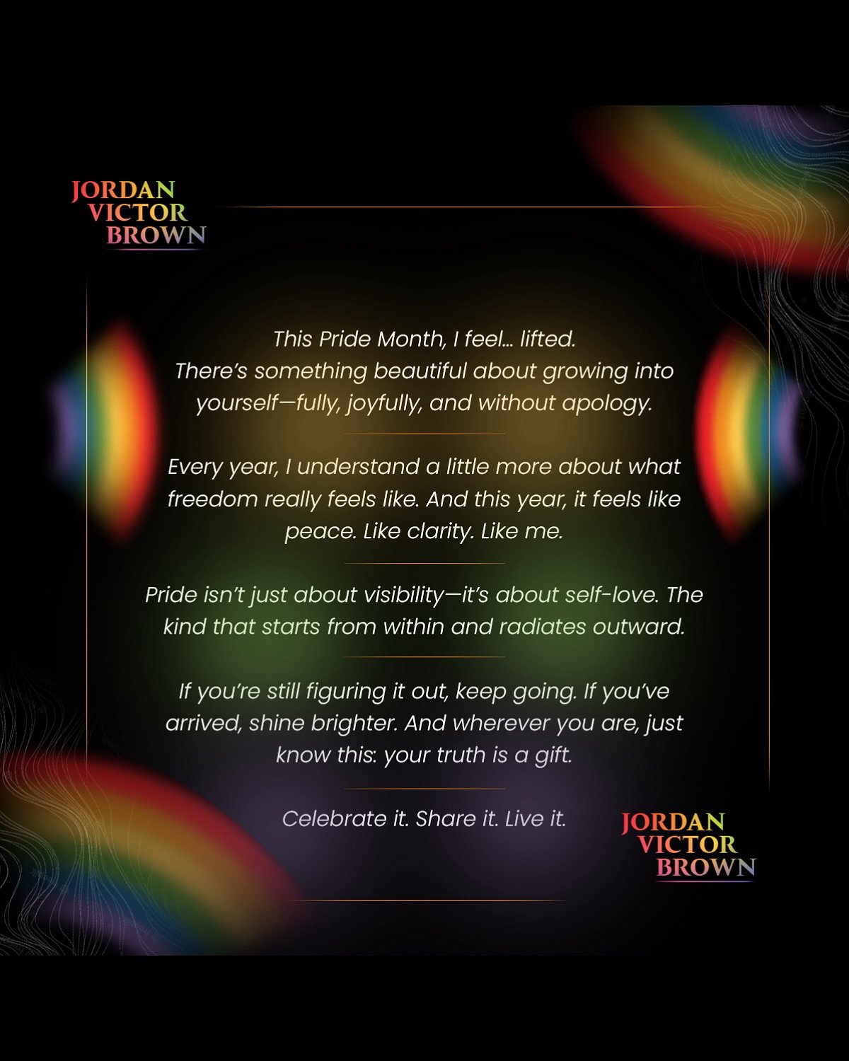 🌈 Happy Pride Month! 🌈
This year, I’m hoping that everyone finds a moment to breathe, to honor how far they’ve come, and to celebrate every piece of who they are.
I shared a few thoughts here, but I’ve also written a deeper ref