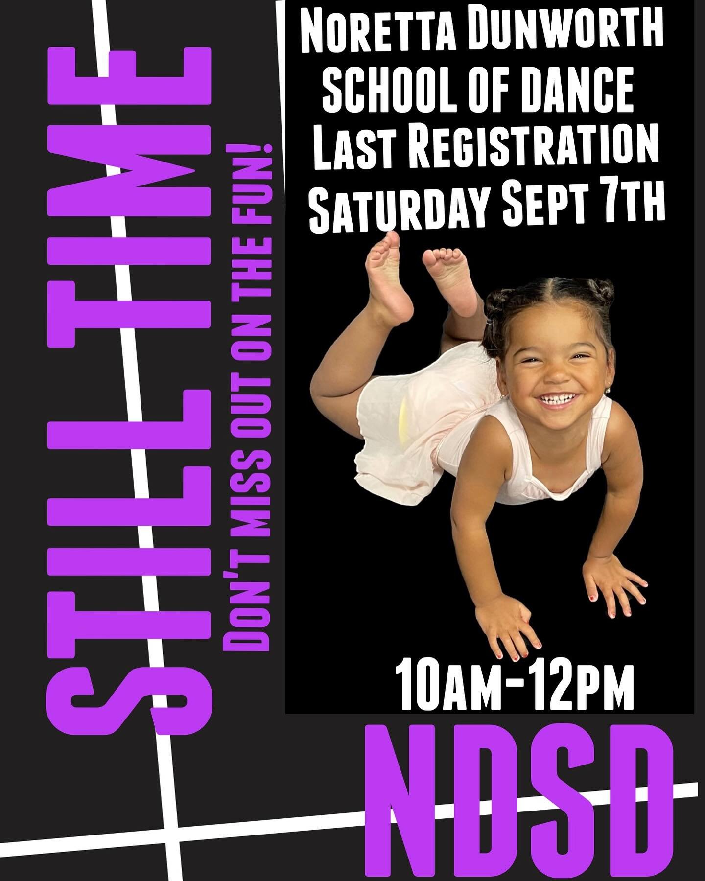 STILL TIME! Don’t Miss Out on the FUN!! Our last in person Registration is Tomorrow Saturday September 7th from 10am-12pm. #ndsd4lifeπ