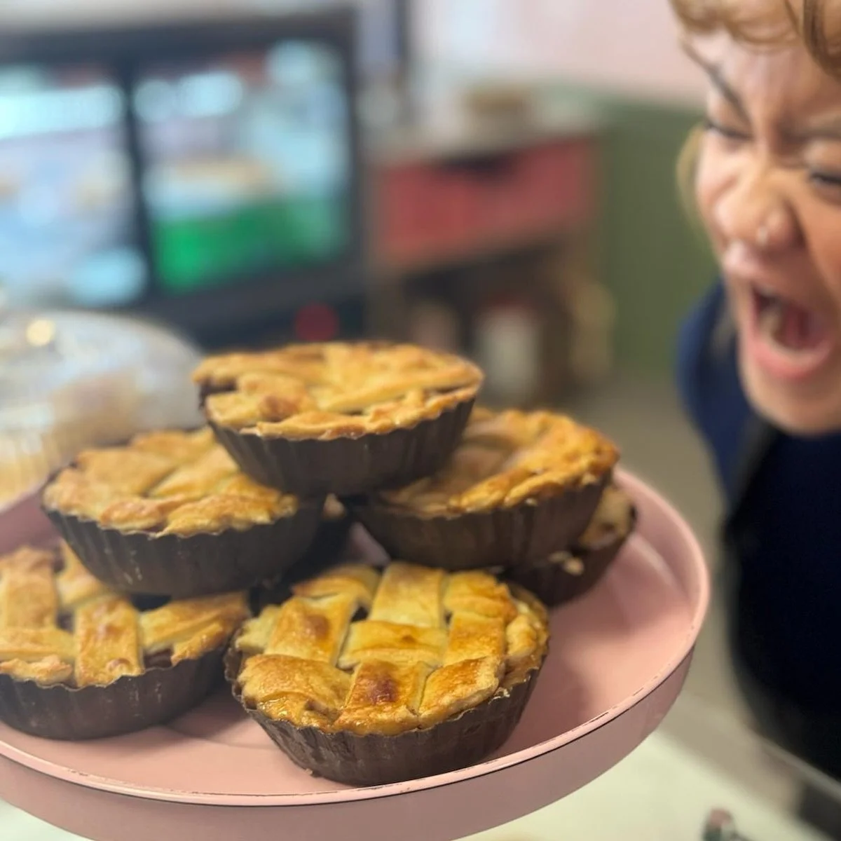 Liyah our pastry chef is literally screaming for this pie 🥧
And honestly&hellip; same.

Freshly baked, golden, and 100% homemade with love 

We&rsquo;re open until 1 PM this 4th of July &mdash; come grab your mini pies and a whole bunch of other swe