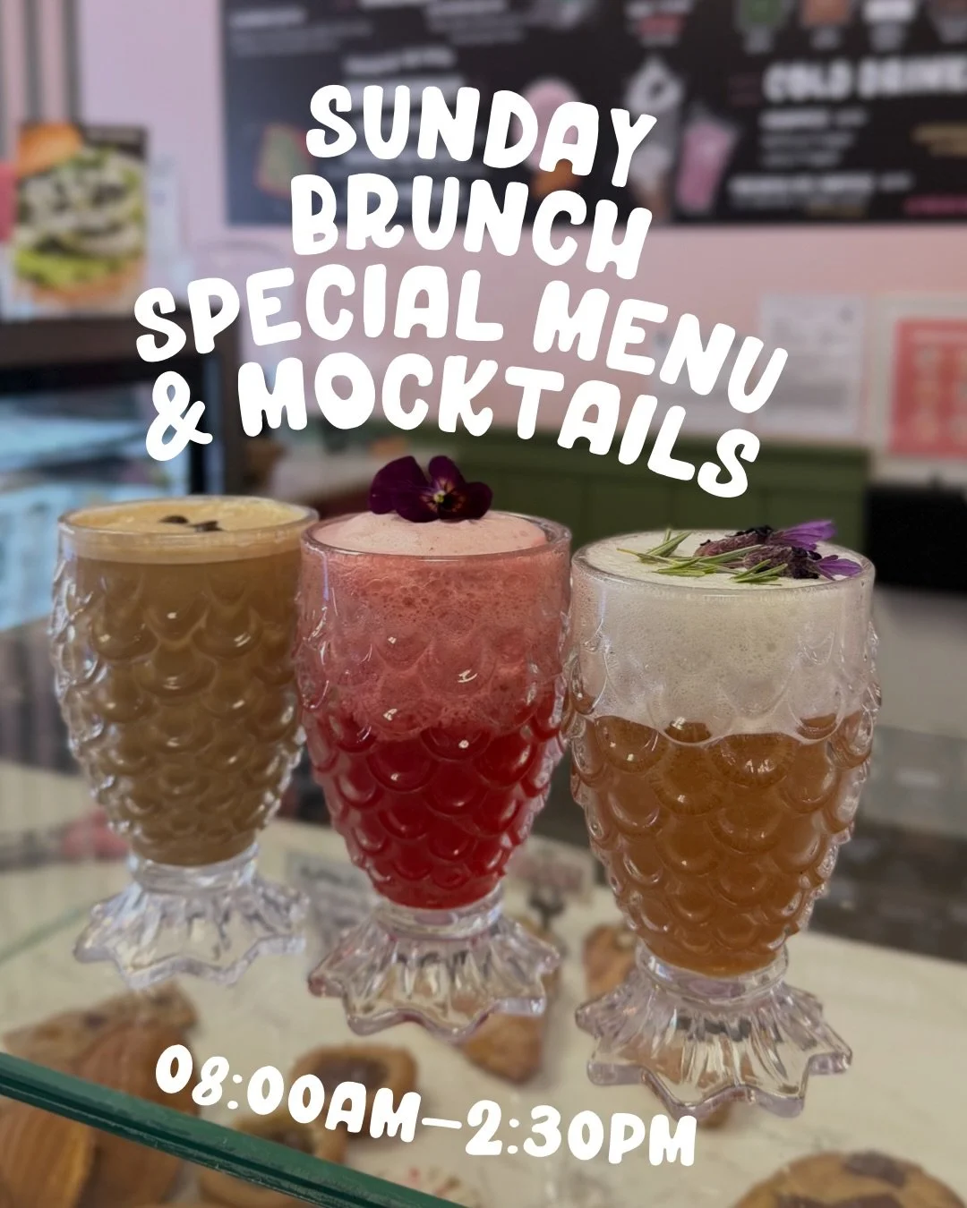 Sunday Special is ON 🔥 
A special Sunday menu with a little French touch 🇫🇷

Brunch favorites paired with our homemade mocktails &mdash; perfect for Dry January. 🍸 

All our French-twist coffees, regular drinks, and homemade pastries are also ava