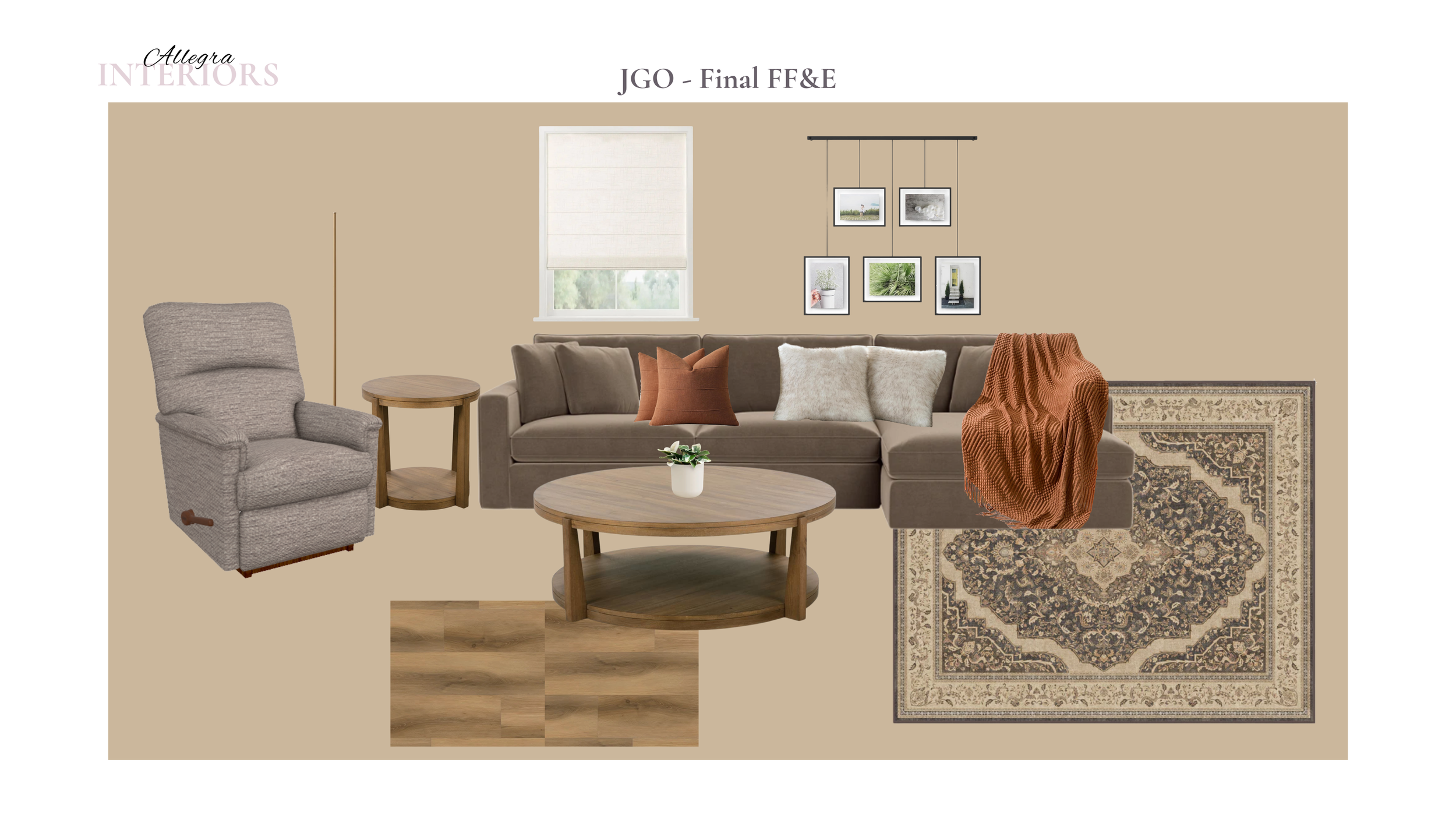 Client Profile: Newlyweds remodel a basement living room.

Design: Buzz words are cozy, comfortable, easeful, and warm. 