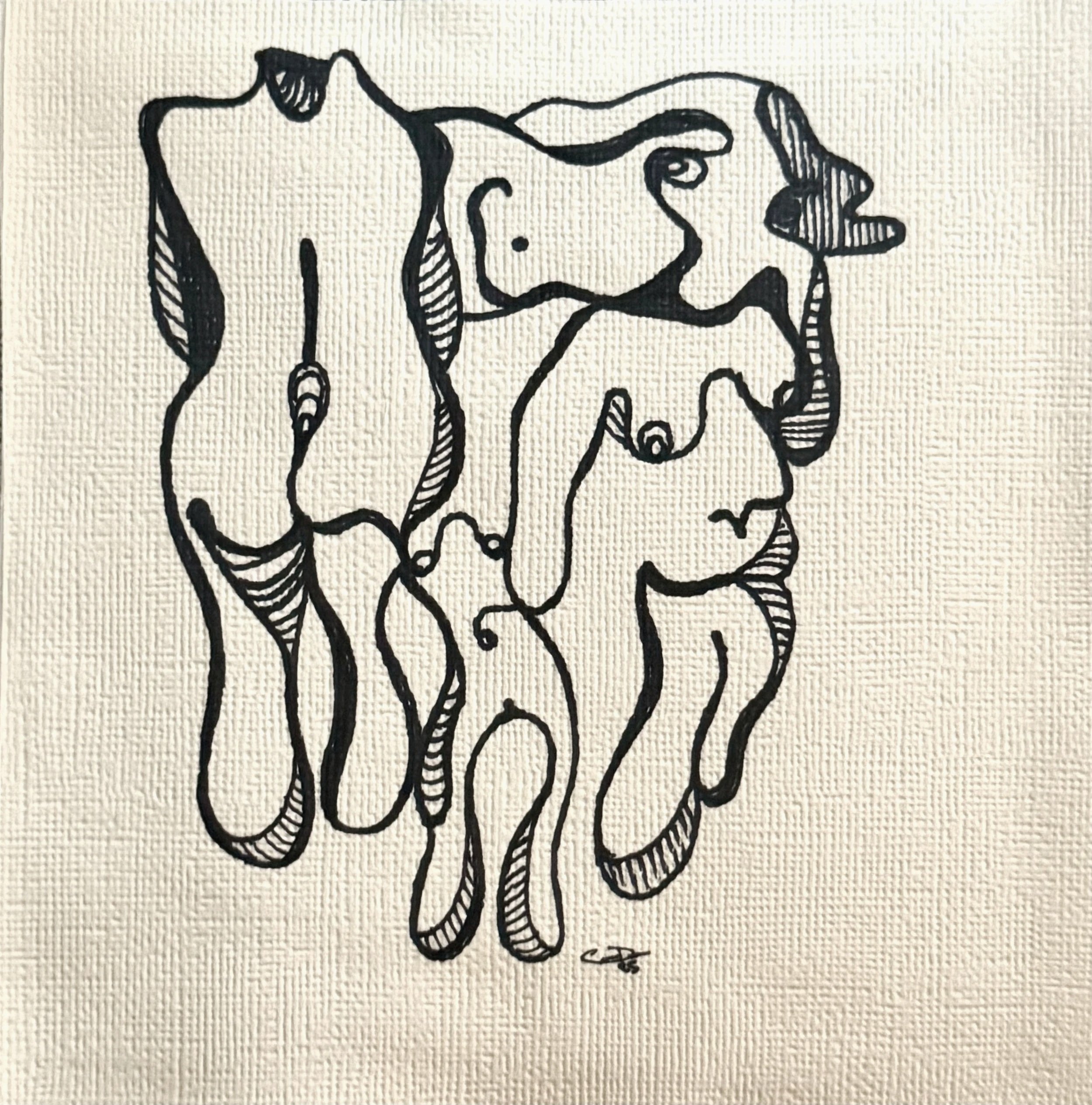 "Comparison Puddle", Pen and Ink on Paper, 2025