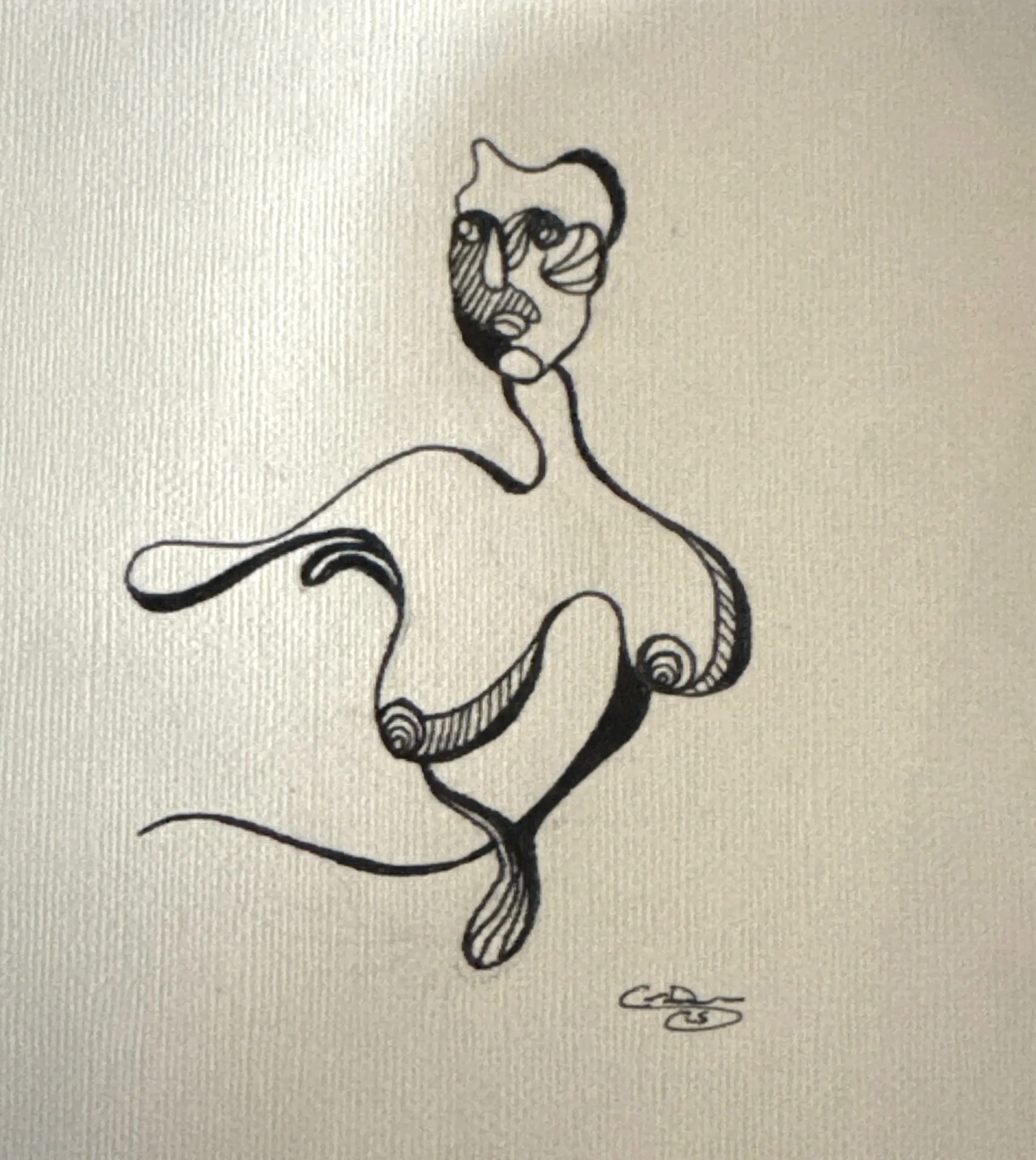 "Tape Measure", Pen and Ink on Paper, 2025