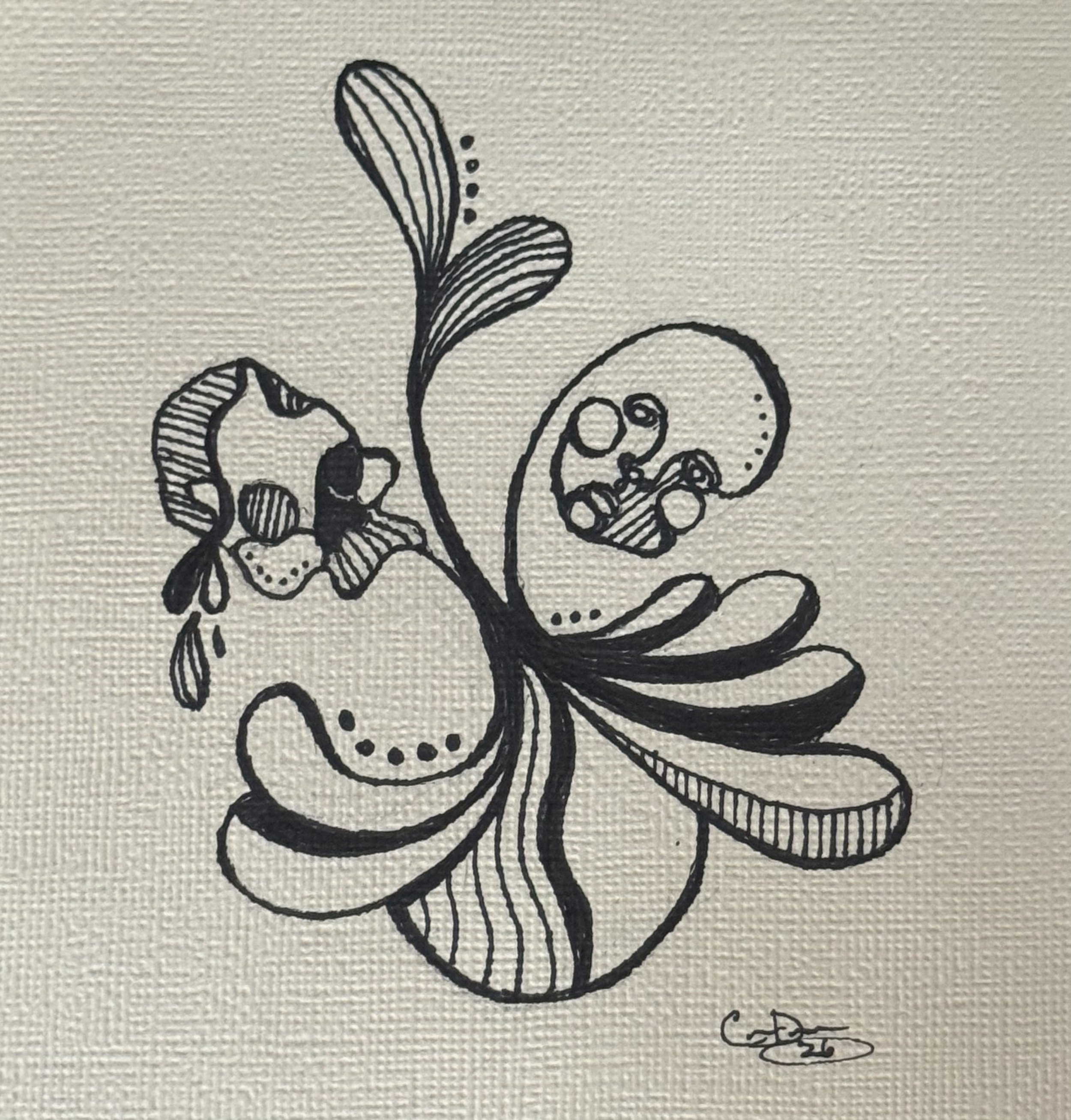 "Shapeshifter", Pen and Ink on Paper, 2025