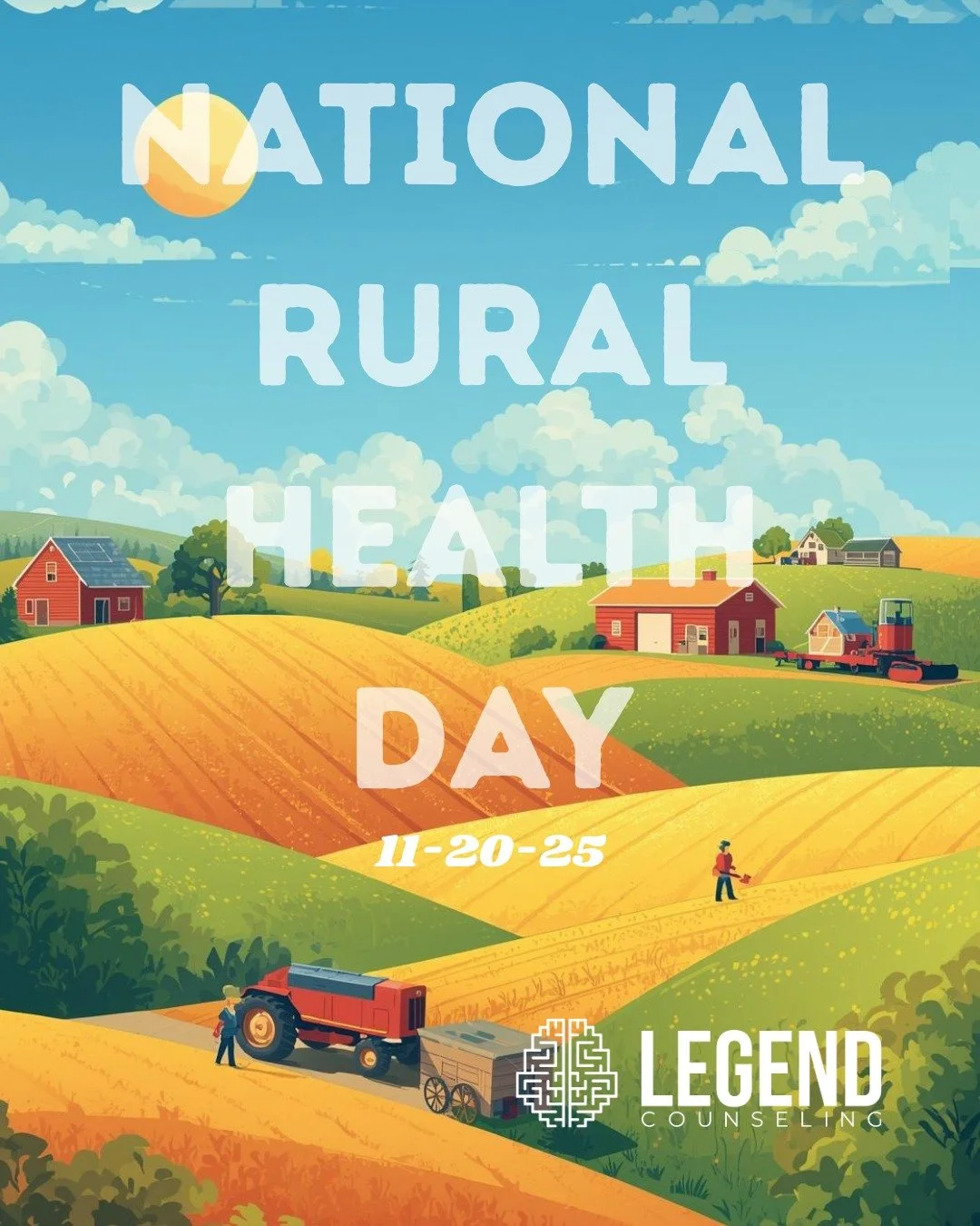 🌾💚 Today we celebrate National Rural Health Day &mdash; a reminder that mental health is just as vital as physical health, especially in rural communities.
Living in rural areas often means fewer resources, longer travel times, and limited access t