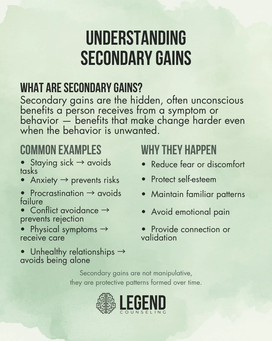Sometimes the hardest patterns to change are the ones we don&rsquo;t even realize are protecting us.
That&rsquo;s what secondary gains are &mdash; the hidden benefits we get from behaviors that also hold us back.

Maybe staying overwhelmed helps you 