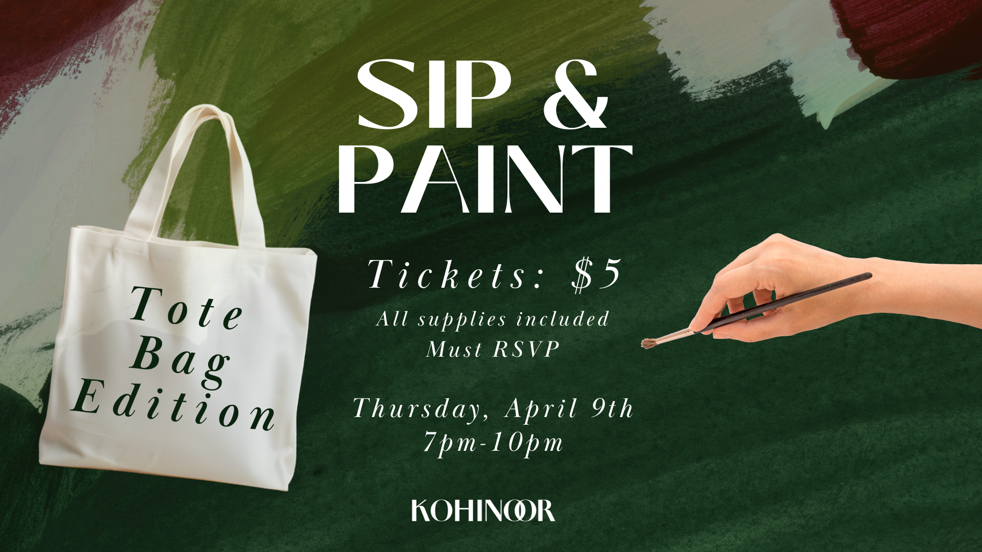 Sip &amp; Paint: Tote Bags