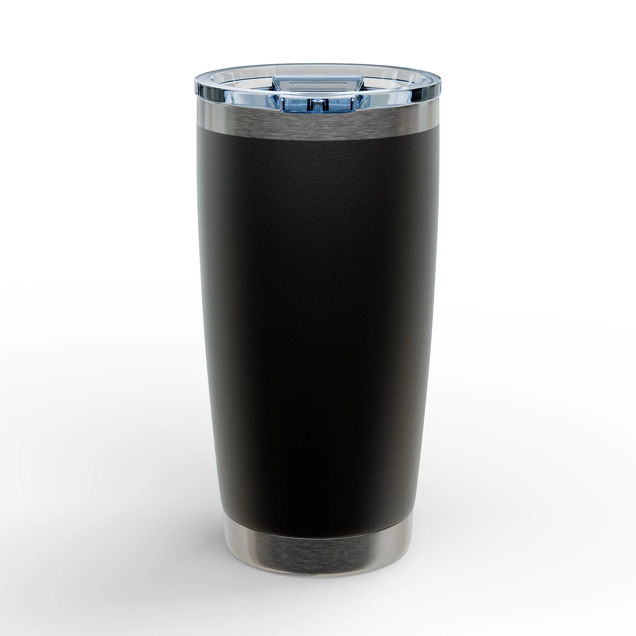 Back of the black Cairn Terrier tumbler, plain black finish