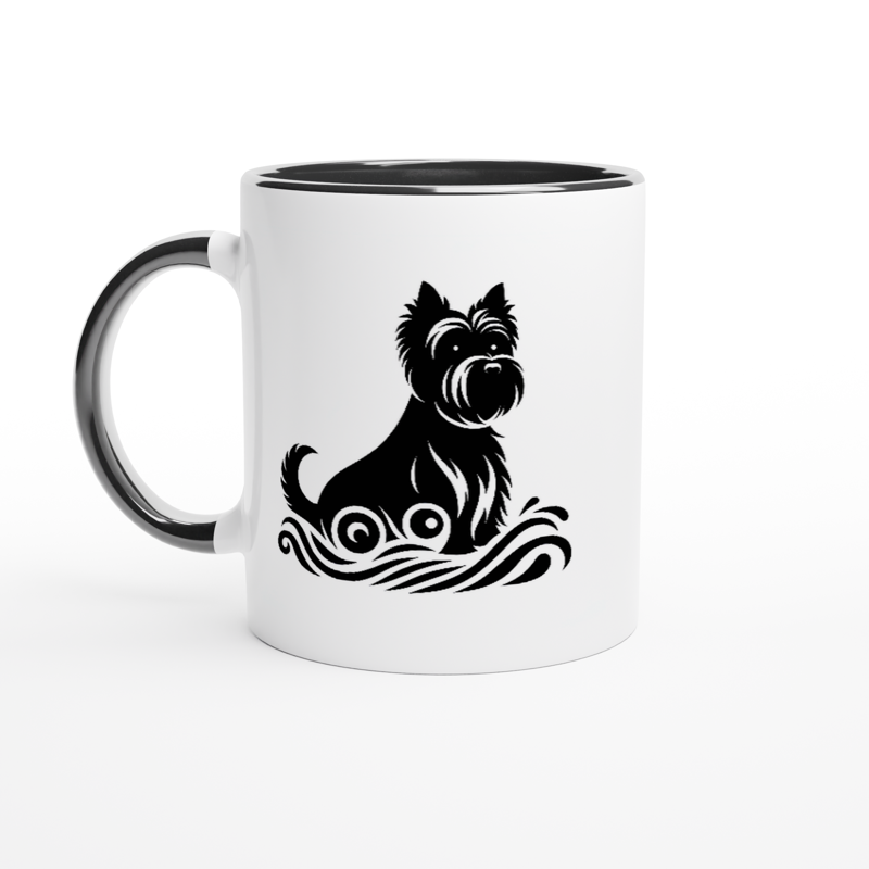 Cairn Terrier Classic 11oz Ceramic Mug - Black Handle Barry The Brave