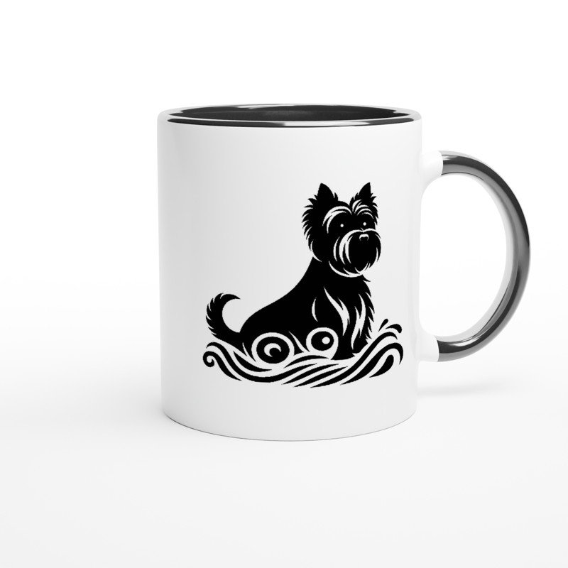 Cairn Terrier Classic 11oz Ceramic Mug - Black Handle Barry The Brave