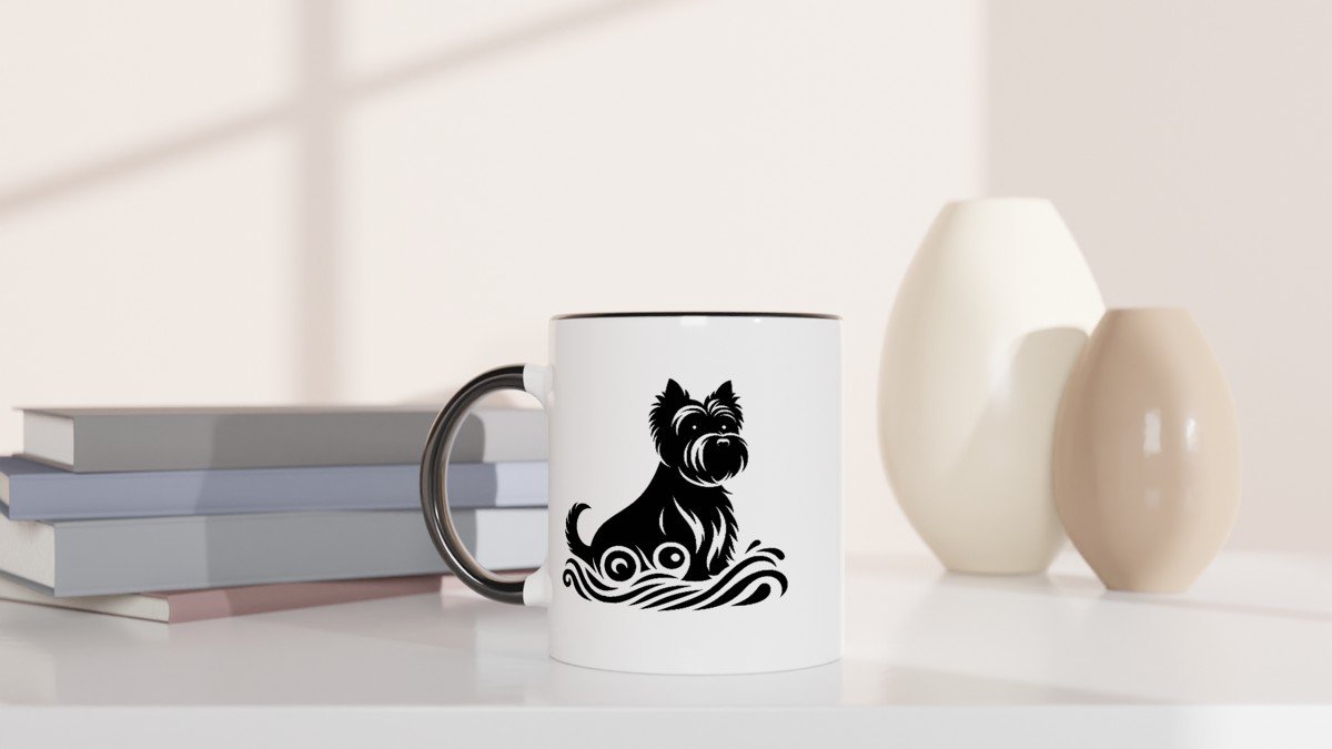 Cairn Terrier Classic 11oz Ceramic Mug - Black Handle Barry The Brave