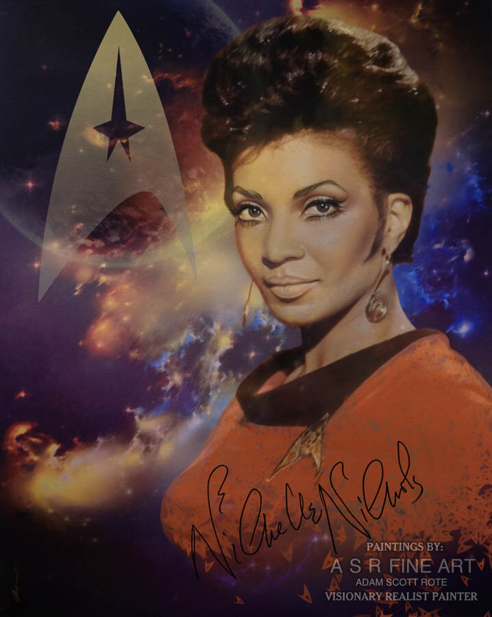 Star Trek The Original Series Starlog Magazine Lieutenant Uhura Nichelle Nichols Pop Art Painting Adam Rote Gene Roddenberry Wyland Galleries Bill Mack Hollywood Sign Millionaire Gallery  Starship Enterprise Home Theater Design Home Theater Decor Ci…