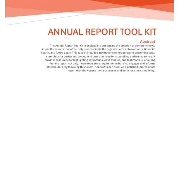 Annual Report Tool Kit