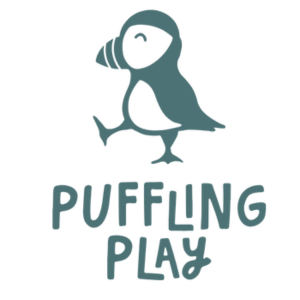 Logo that says Puffling Play with graphic of a puffin