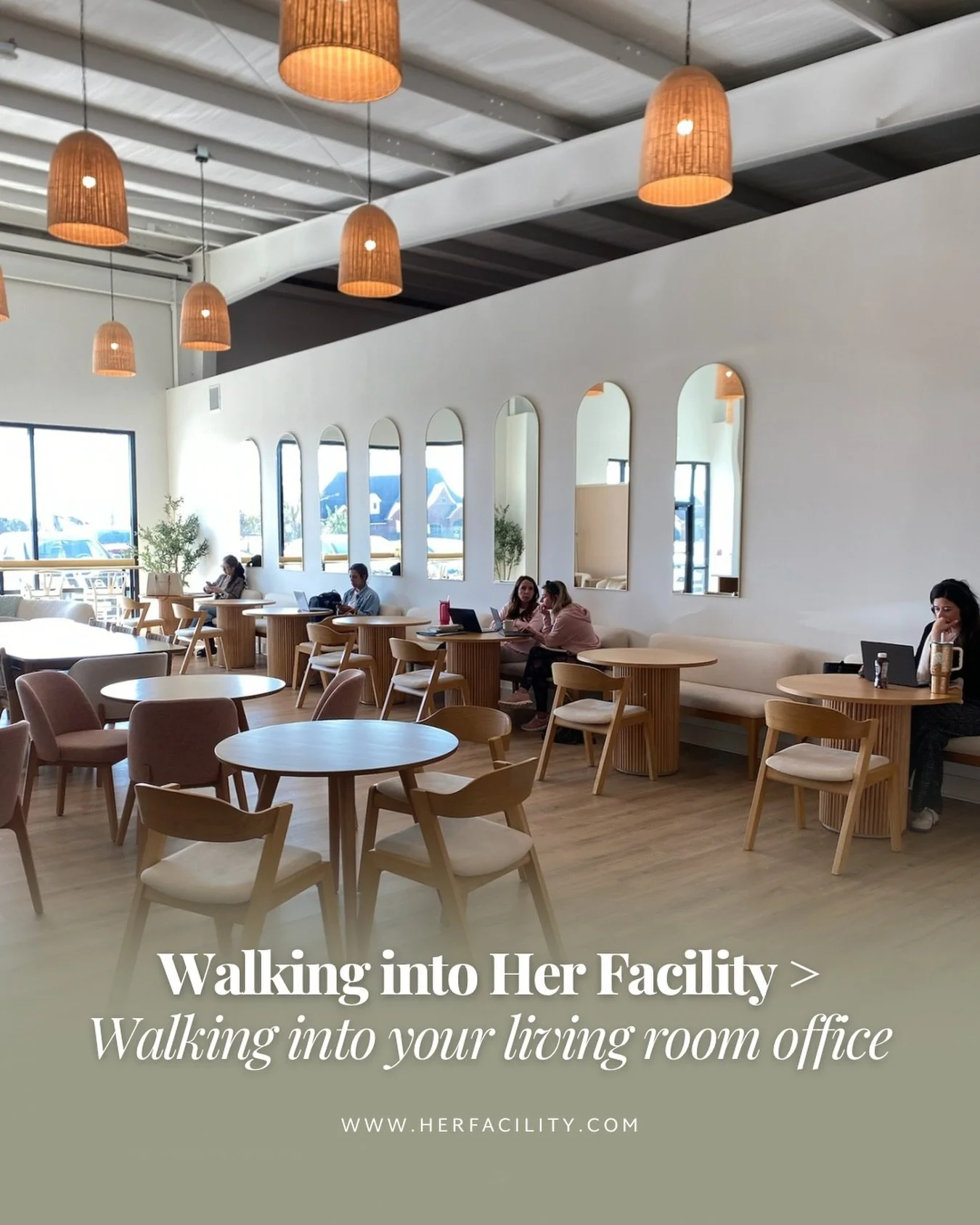 What is @HerFacility coworking?

It&rsquo;s your sanctuary &mdash; your safe space to work, chat and create alongside other women in business away from daily distractions.

A change of scenery, a boost of motivation and a reminder that you don&rsquo;