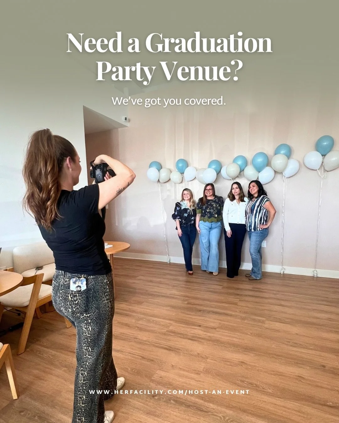 Graduation season is here, and it&rsquo;s time to celebrate in style! 🎓✨

Say goodbye to the stress of hosting at your home and hello to @herfacility - the perfect event space solution for hosting your graduate&rsquo;s big day.

From seating for 60 