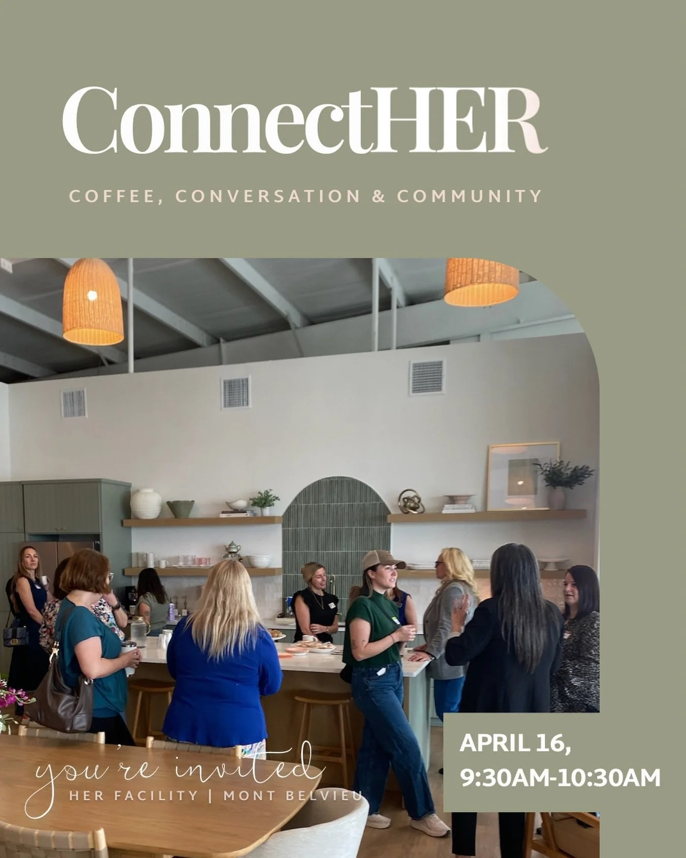 ConnectHER 🌸☕️✨ Elevate Your Morning with Meaningful Connections!

📆Thursday, April 16th
⏰9:30-10:30 AM
📍Her Facility | 6002 FM3180 Suite 280, Mont Belvieu

Start your day with inspiring conversations, powerful networking, delicious muffins and co
