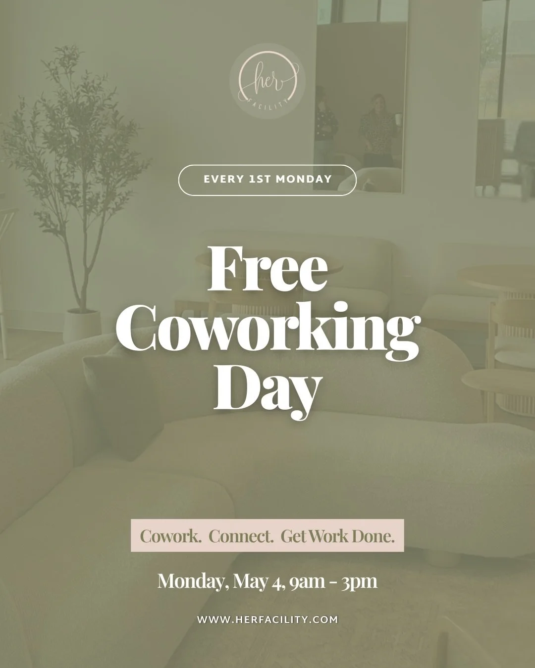 A day to show up for yourself, get focused, and finally knock out some of those tasks you&rsquo;ve been putting off, or content you&rsquo;ve been wanting to make!

Our next FREE Coworking Day is coming up Monday, May 4th from 9am to 3pm &mdash; and w