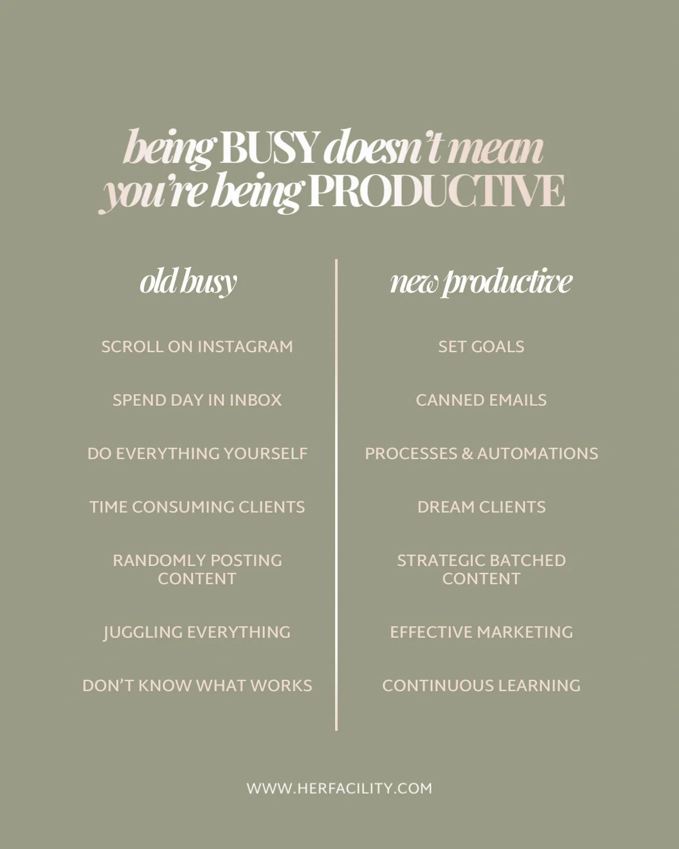 Being &lsquo;busy&rsquo; doesn&rsquo;t mean you&rsquo;re being productive&hellip;⁠⁠

What is on your to-do list today?⁠⁠
⁠⁠
How many tasks on there are going to move your business forward long term?🤔

Always make time for tasks that are going to mak