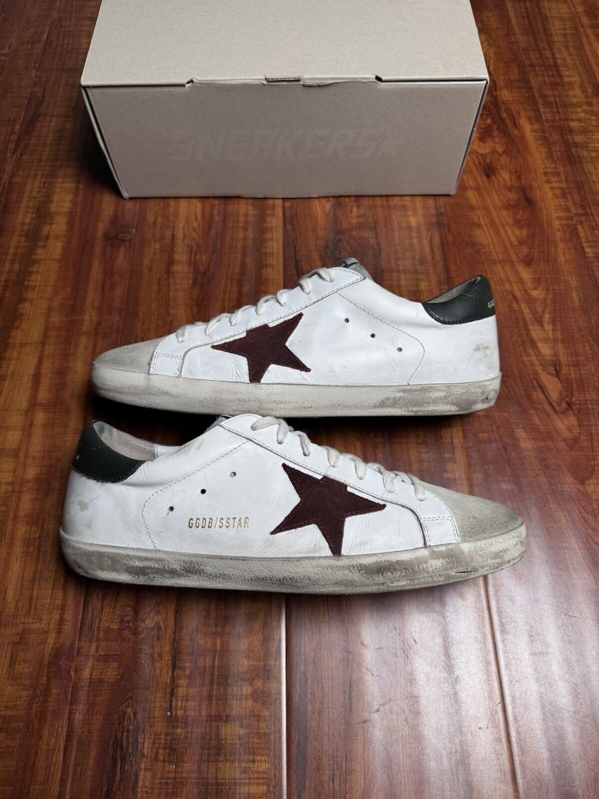 Golden Goose White Distressed Suede Low Mens Superstar Sneaker - Size 45GG 12US