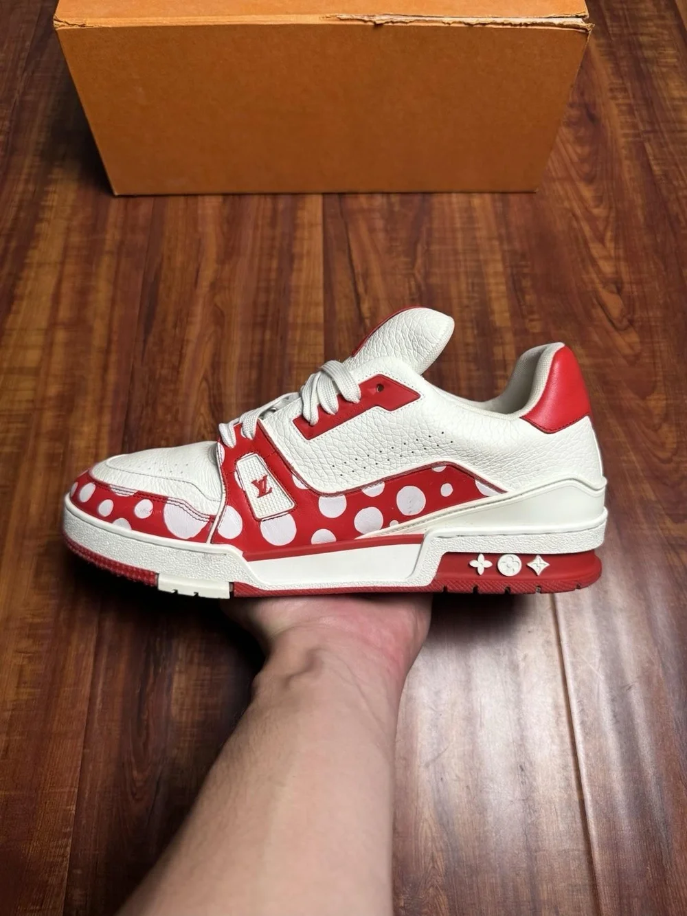 Louis Vuitton x Yayoi Kusama Trainer Poka Dot White Red Sneakers