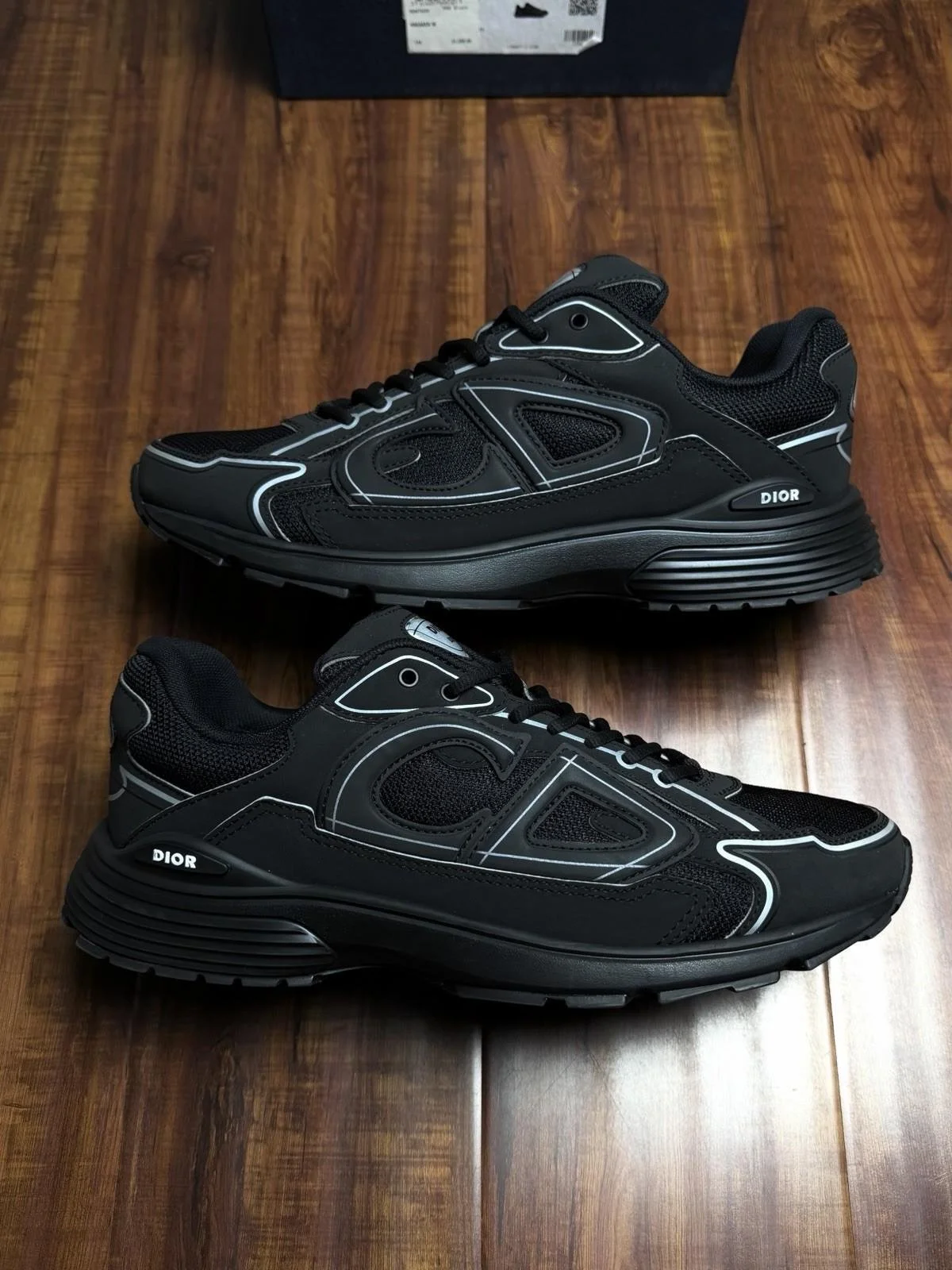 Dior B30 Reflective CD All Black Mesh Mens Sneakers - Size 44D 11US