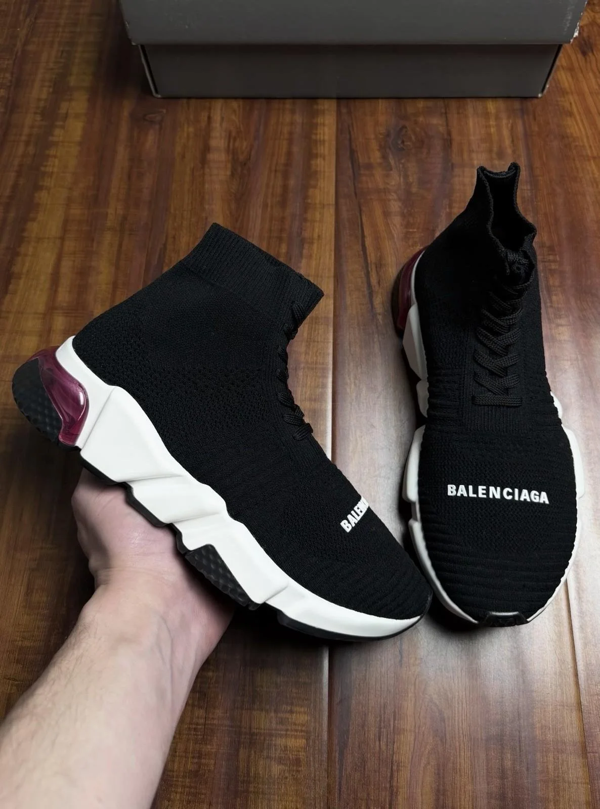 Balenciaga Speed Trainer 2.0  Black White Mesh Sock Sneakers - Size 7US W (37)