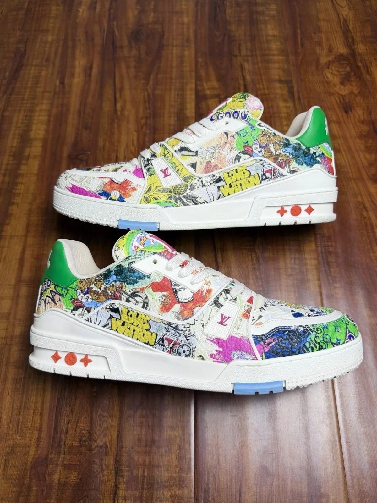 Louis Vuitton Trainer White Comic Motif Multicolor Men Sneakers - Size 10LV 11US