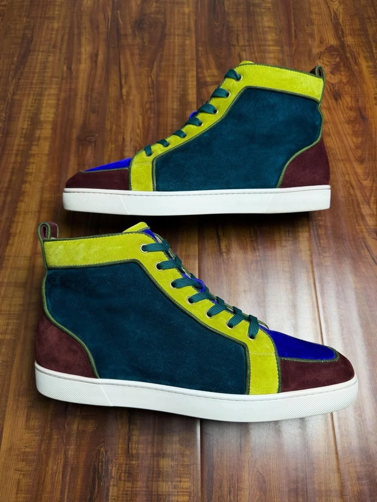 Christian Louboutin Louis Junior Multicolor Suede Sneakers - Size 46.5CL 13.5US