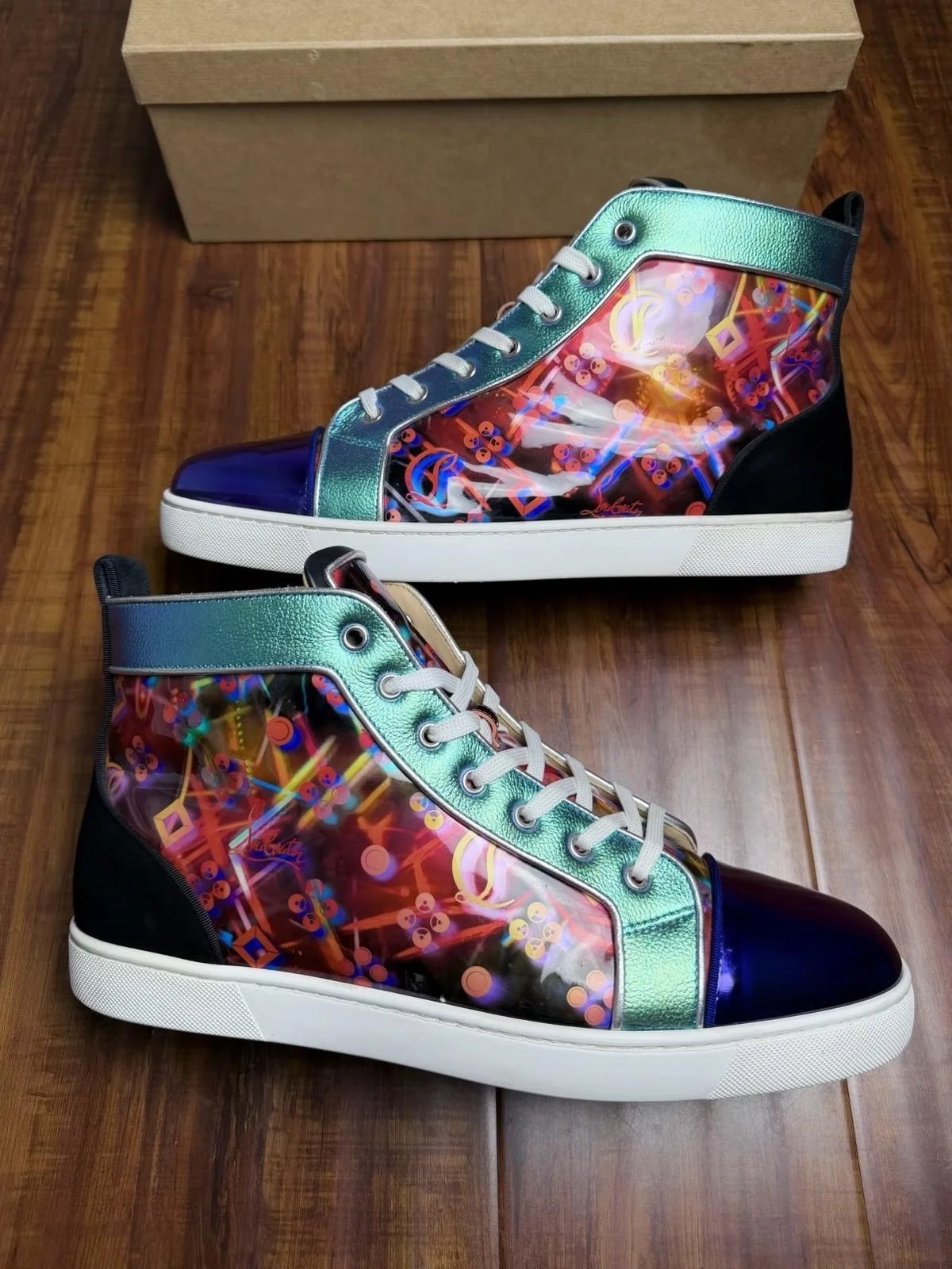 Christian Louboutin Louis Junior Multicolor Men Leather Sneaker - Size 47CL 14US