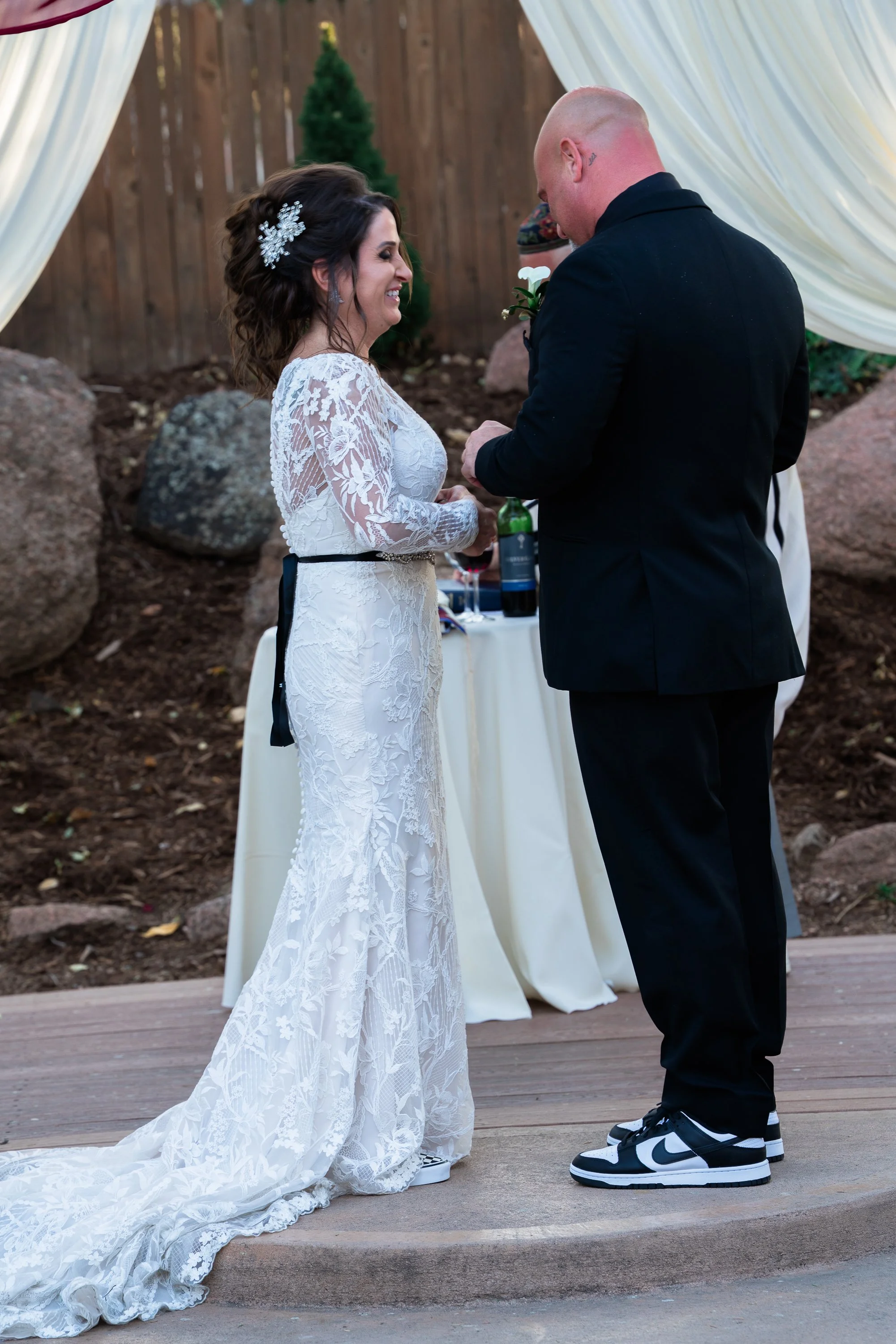 Bride and Groom at Alter