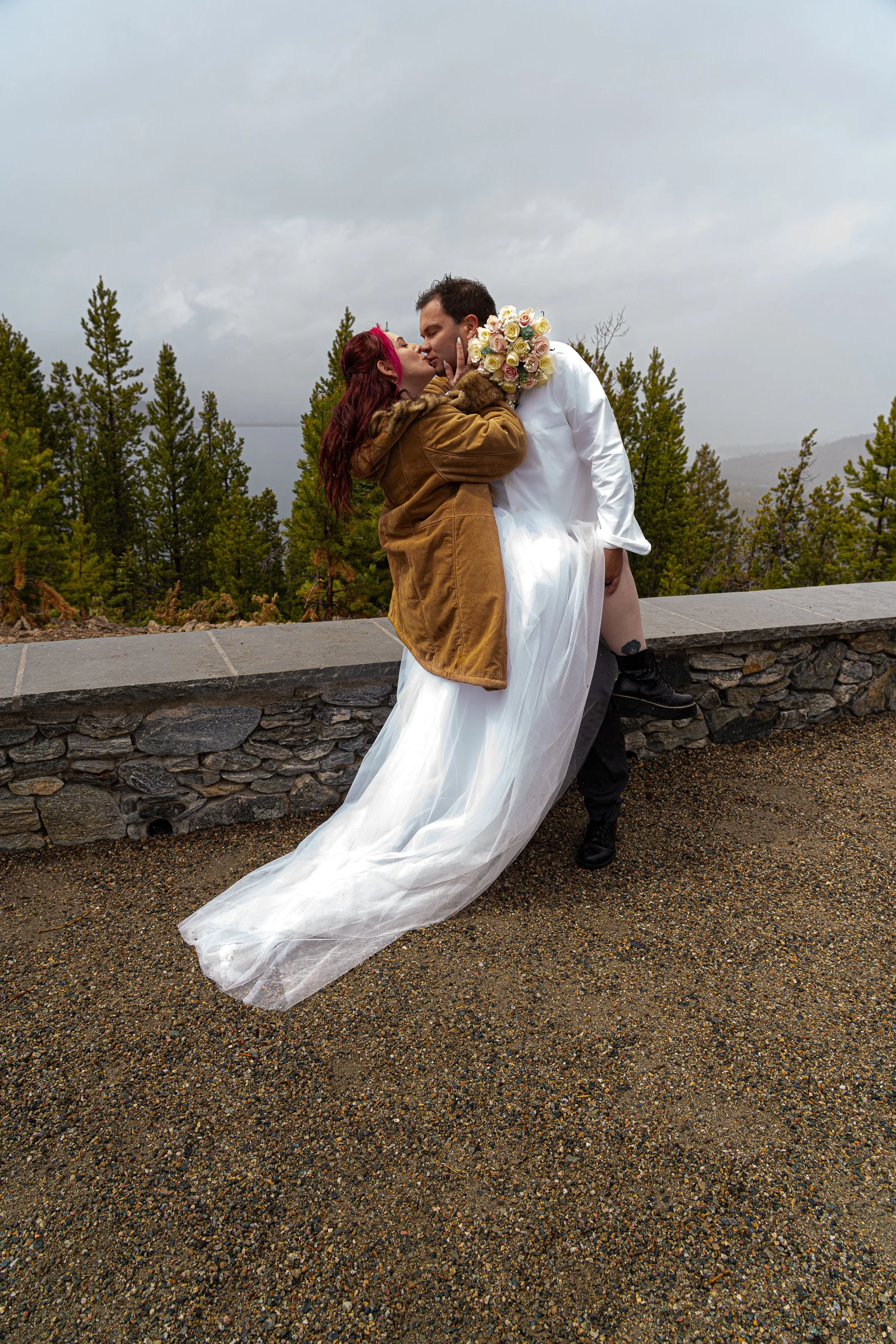 Bring the fur coat its a vibe on your Elopement 
