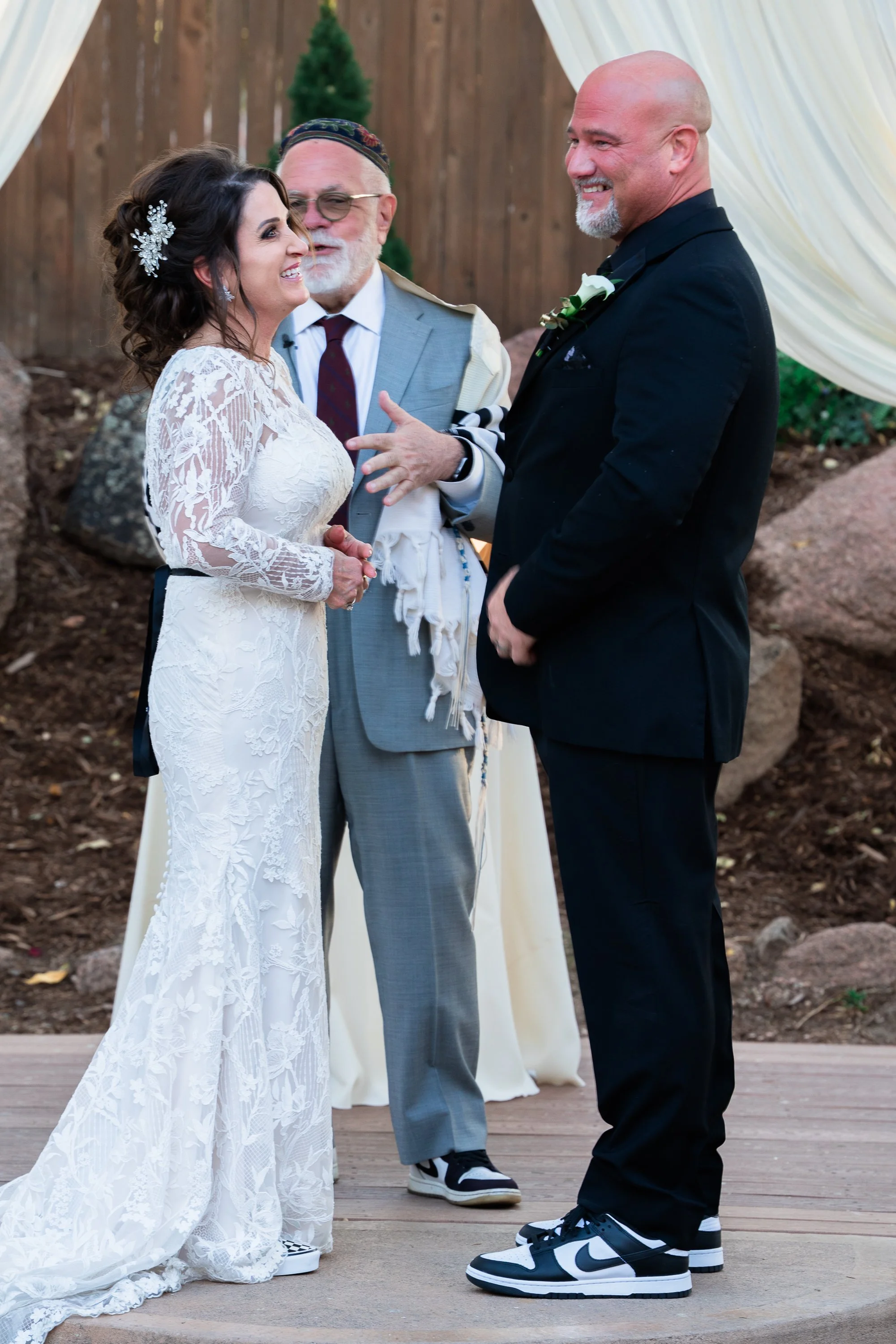 Bride and Groom at Alter 