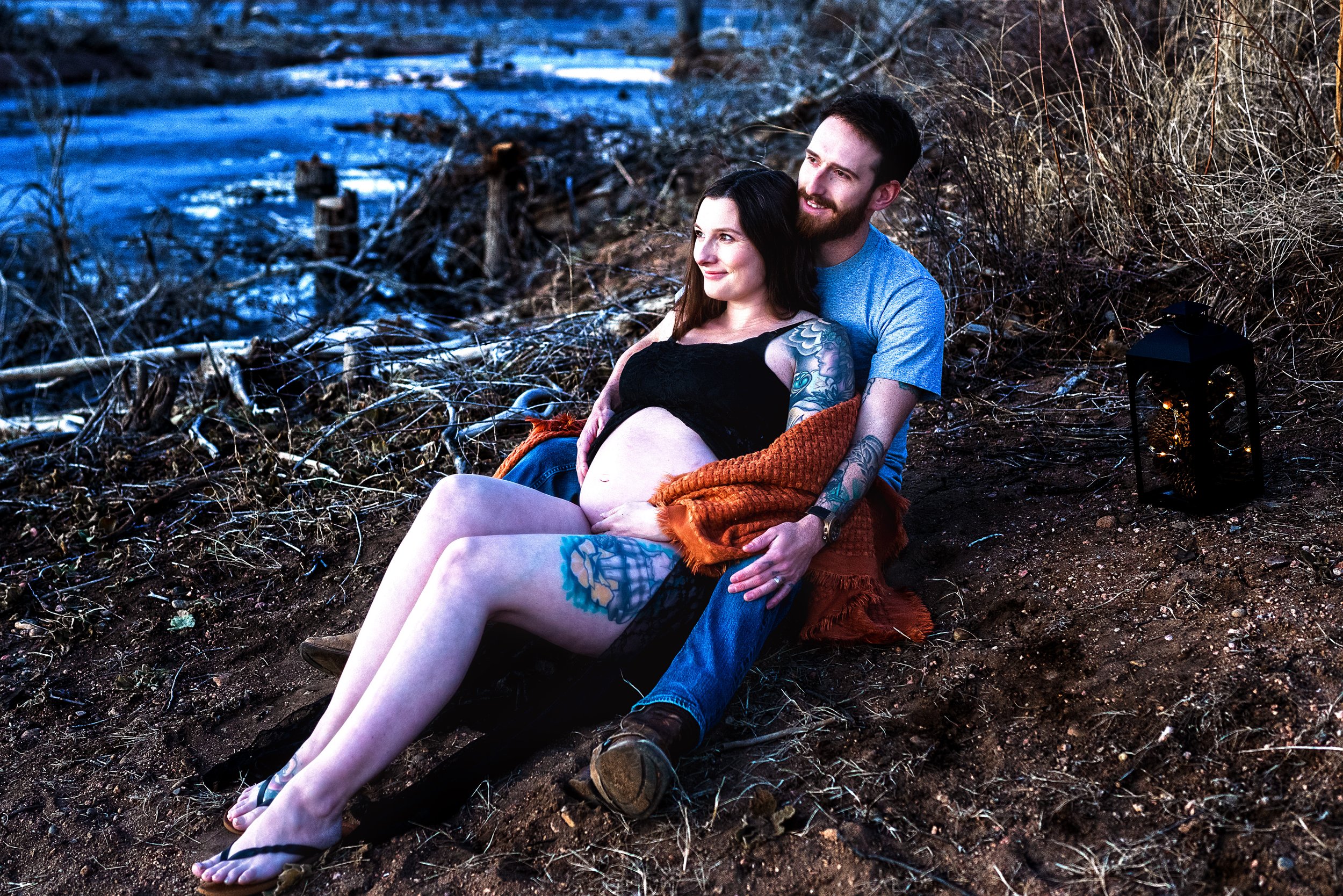 Being in your partners arms watching the sunset feeling baby kick inside your belly
