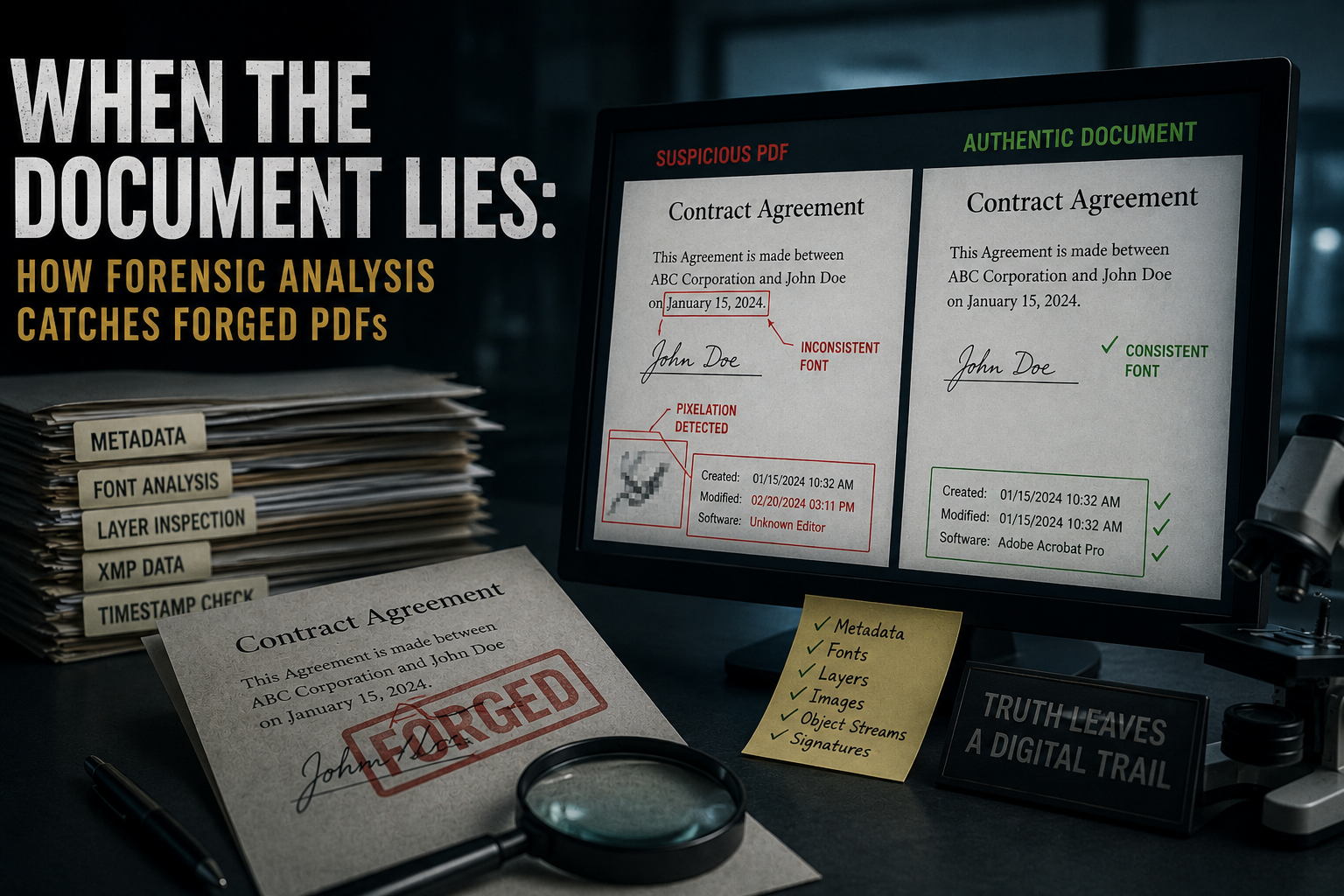 When the Document Lies: How Forensic Analysis Catches Forged PDFs