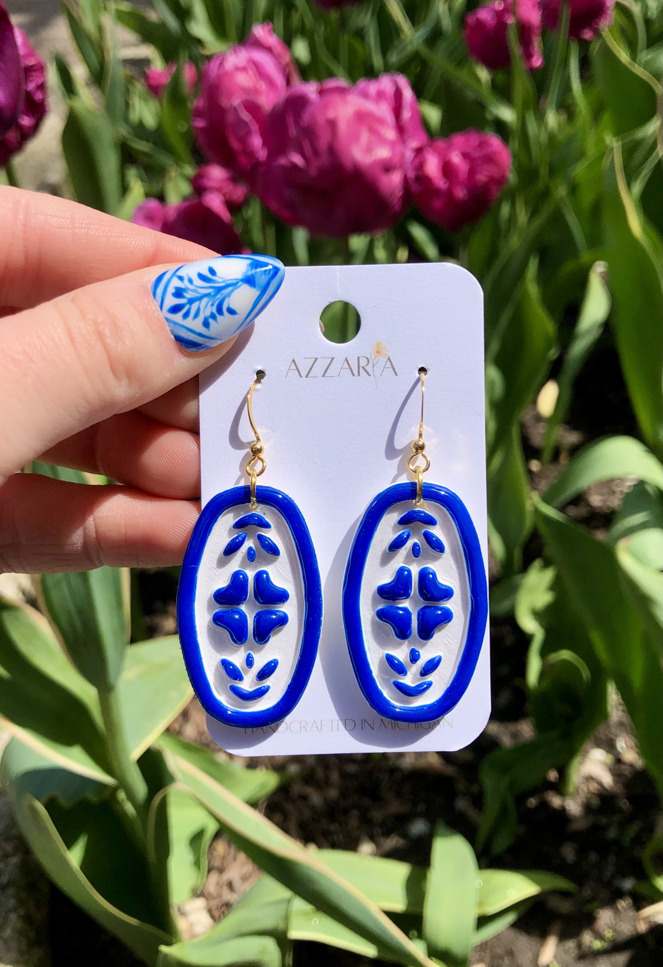 Delft Oval Dangles