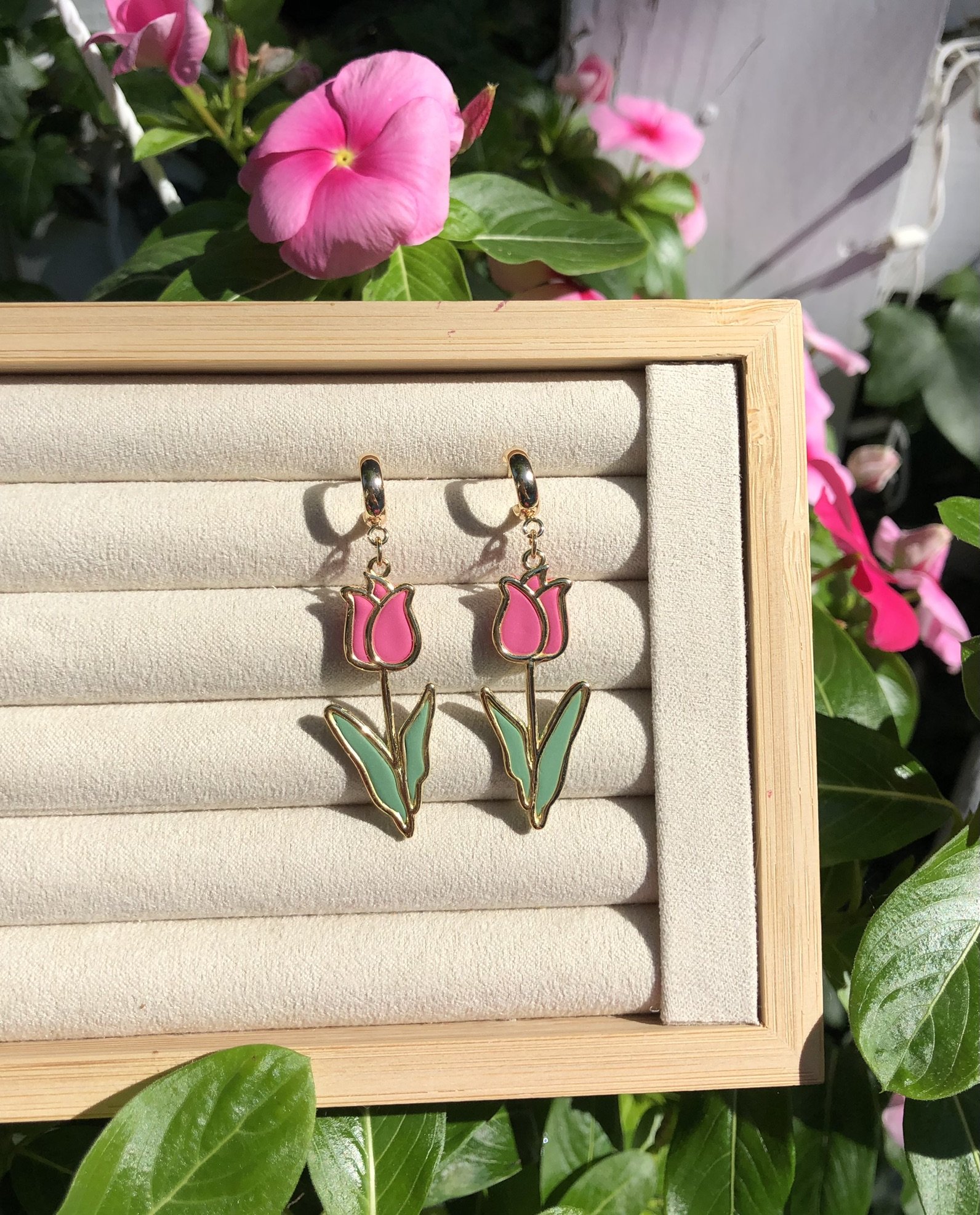 Pink Bezel Tulips