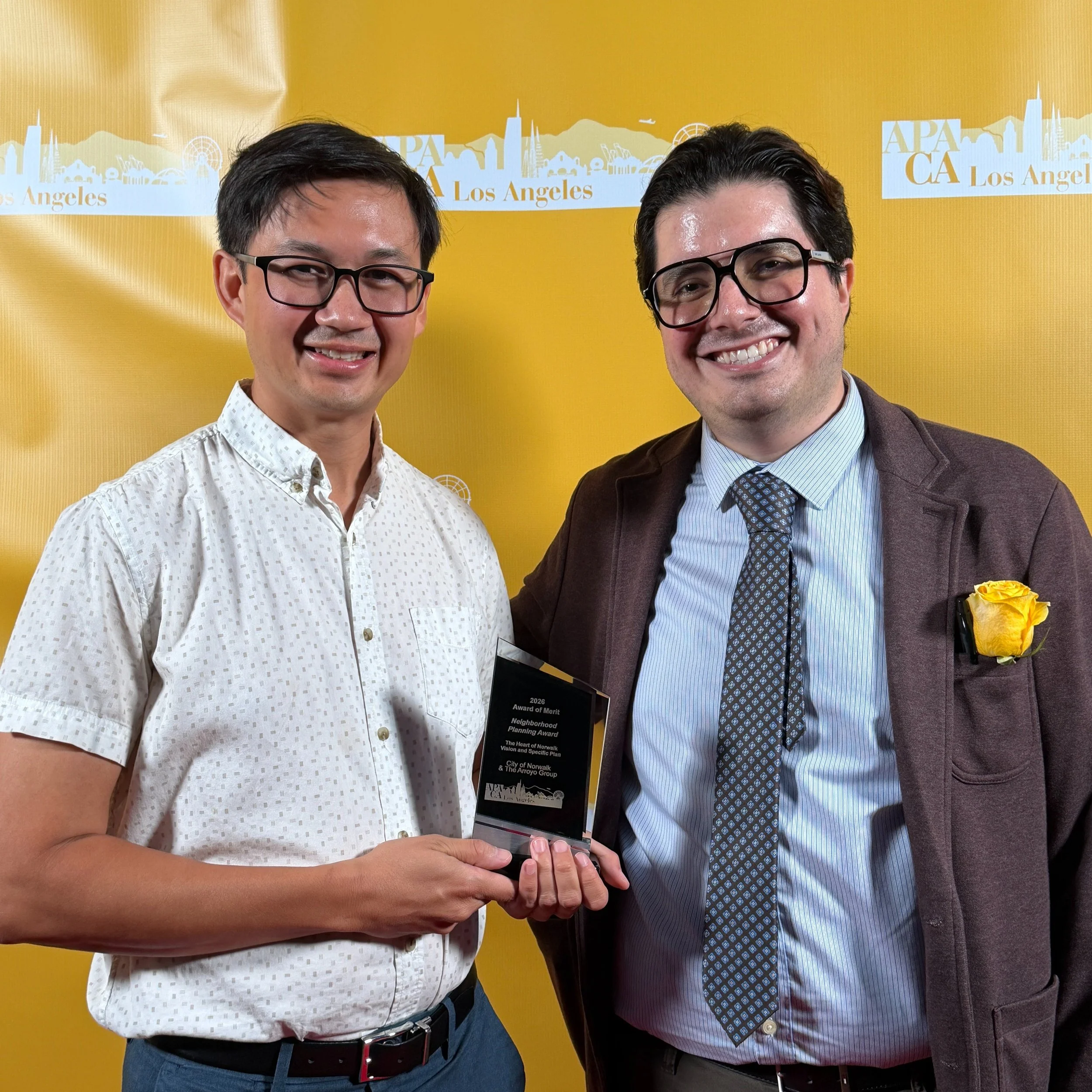 We are grateful to have been recognized by @apa_losangeles and awarded the Neighborhood Planning Award at the American Planning Association Planning Section Awards Gala for our work with @cityofnorwalkca in creating a vision plan for the future of th