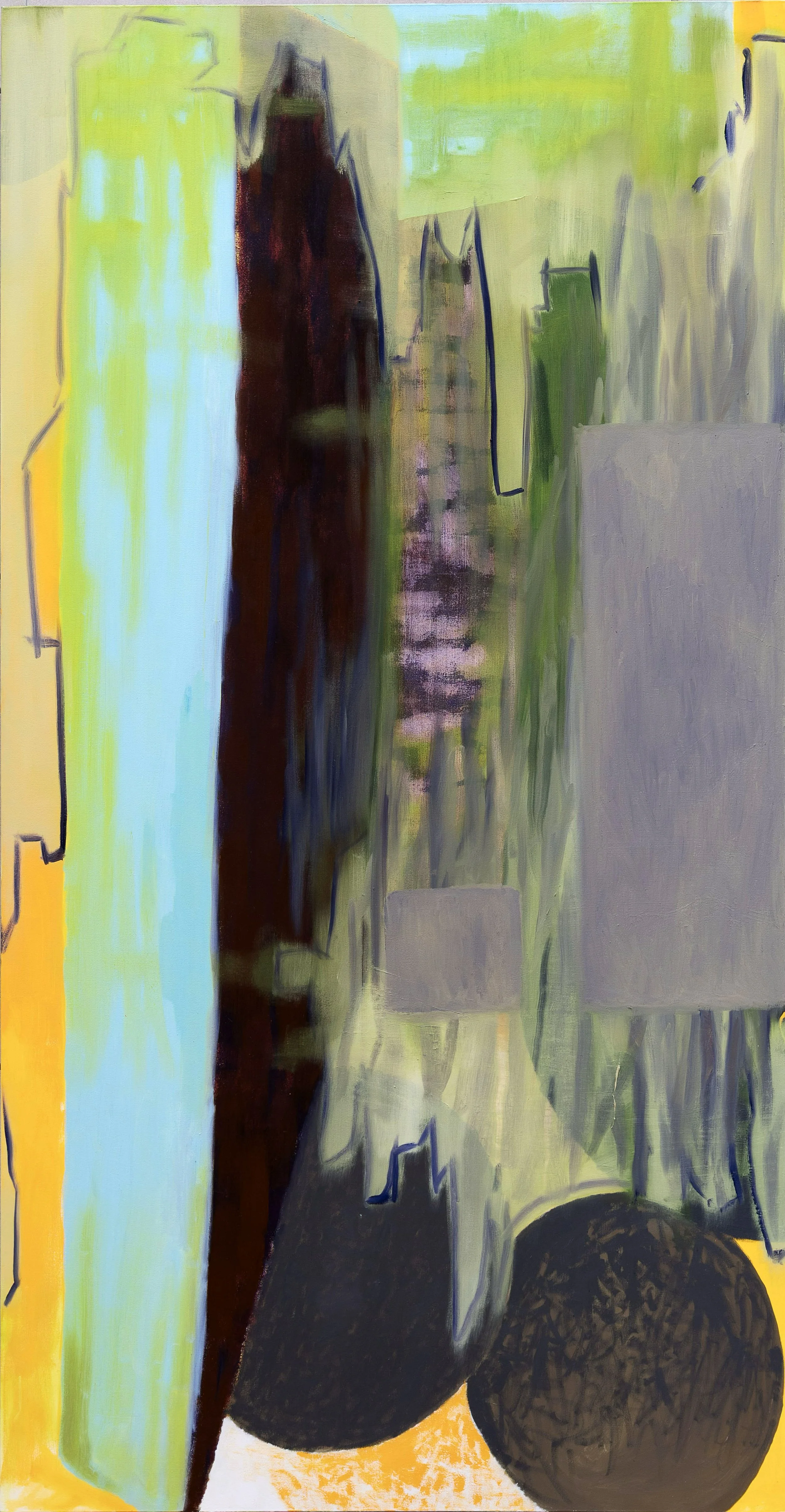 Noah Shacknai, 
Outdoor Bowling Alley Idea, 
Oil on Canvas
90x47''
2024-25