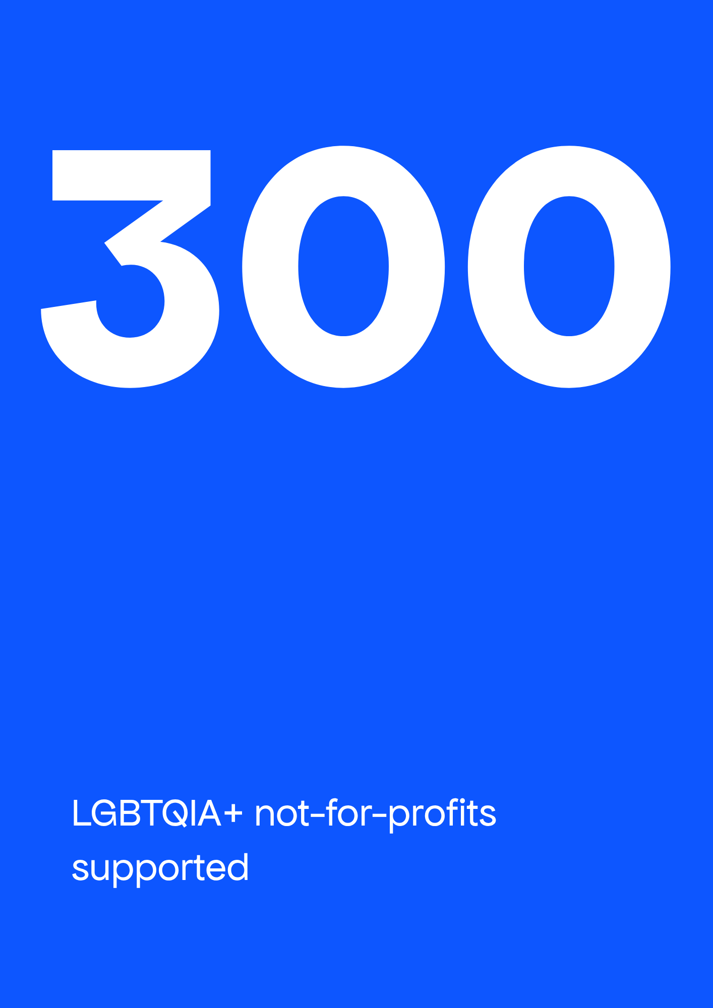 Statistic: 300 LGBTQIA+ organisations supported