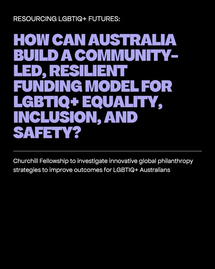 How can Australia build a community-led, resilient funding model for LGBTIQ+ equality, inclusion, and safety?