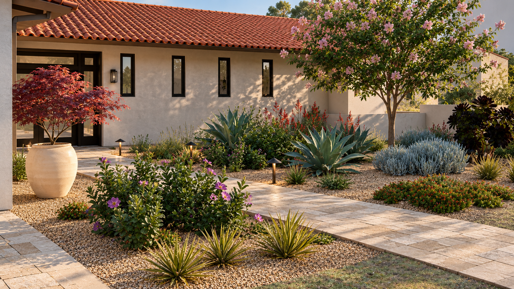 Mediterranean Courtyard in Golden Light (1).png