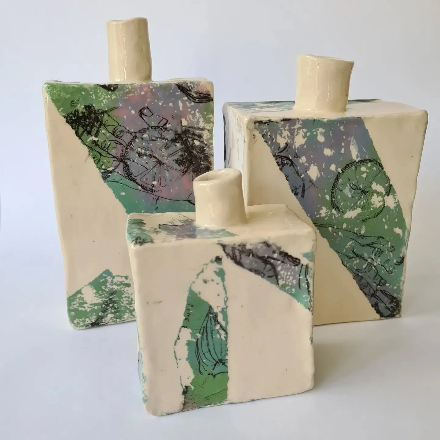 My self-portrait bottles are showing @fairholme_openartprize this weekend coming as part of the finalists' show. I am feeling grateful and encouraged to keep making 💚