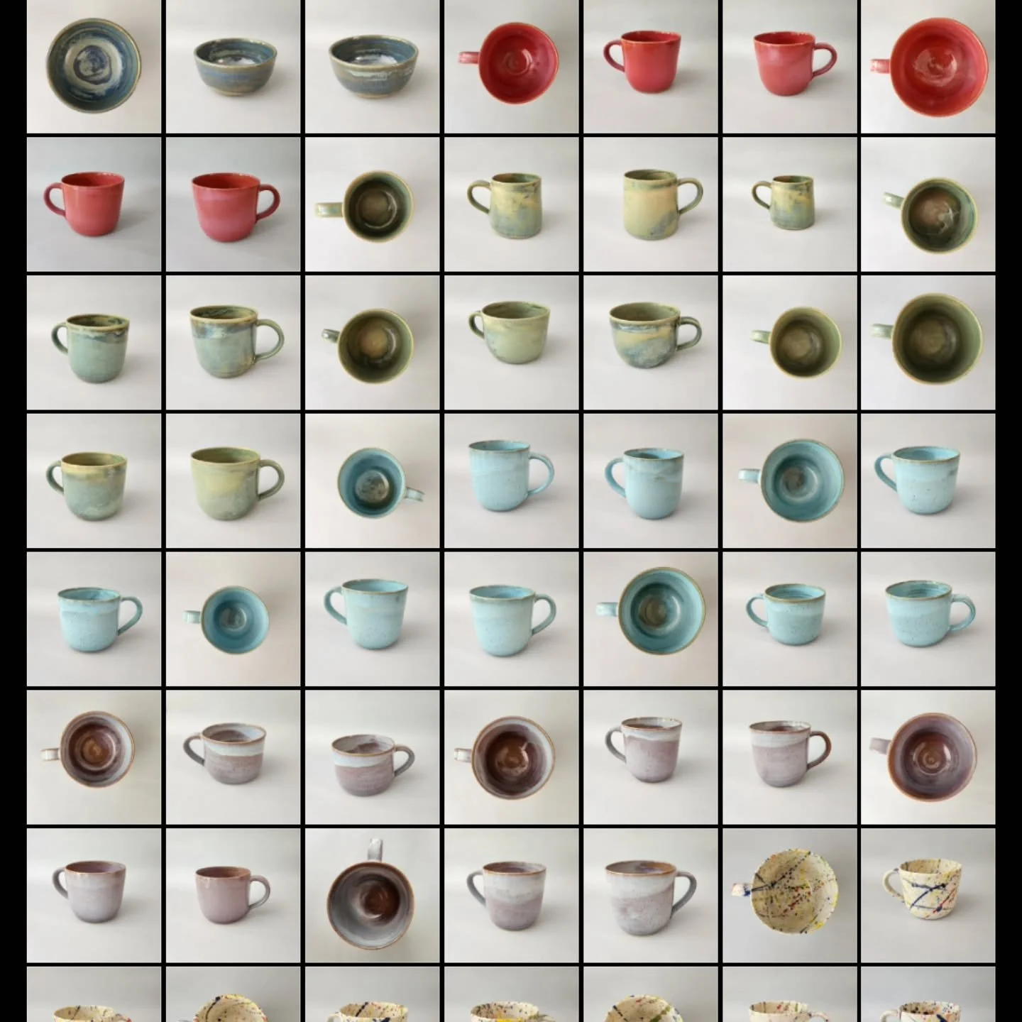 All the mugs! And a few more bits and pieces ready to be shared with the world at 6pm tonight! 10 December. Find them all on www.janeorme.com

I have more mugs currently drying so will have another update in a week. 

Xx
