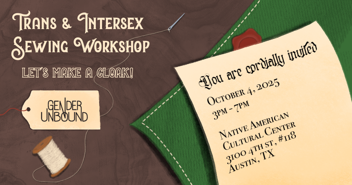 Trans and Intersex Sewing Workshop - Let's Make a Cloak!
