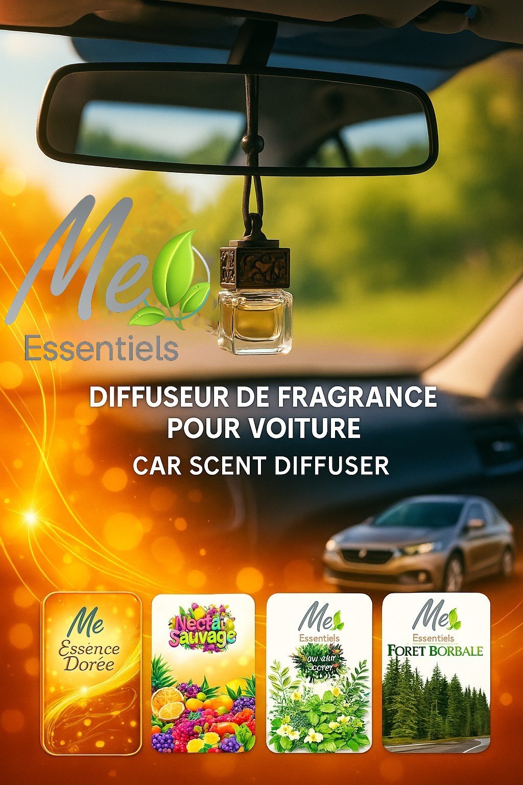 Désodorisant Auto Me Essentiel diffuseur suspendu Québe