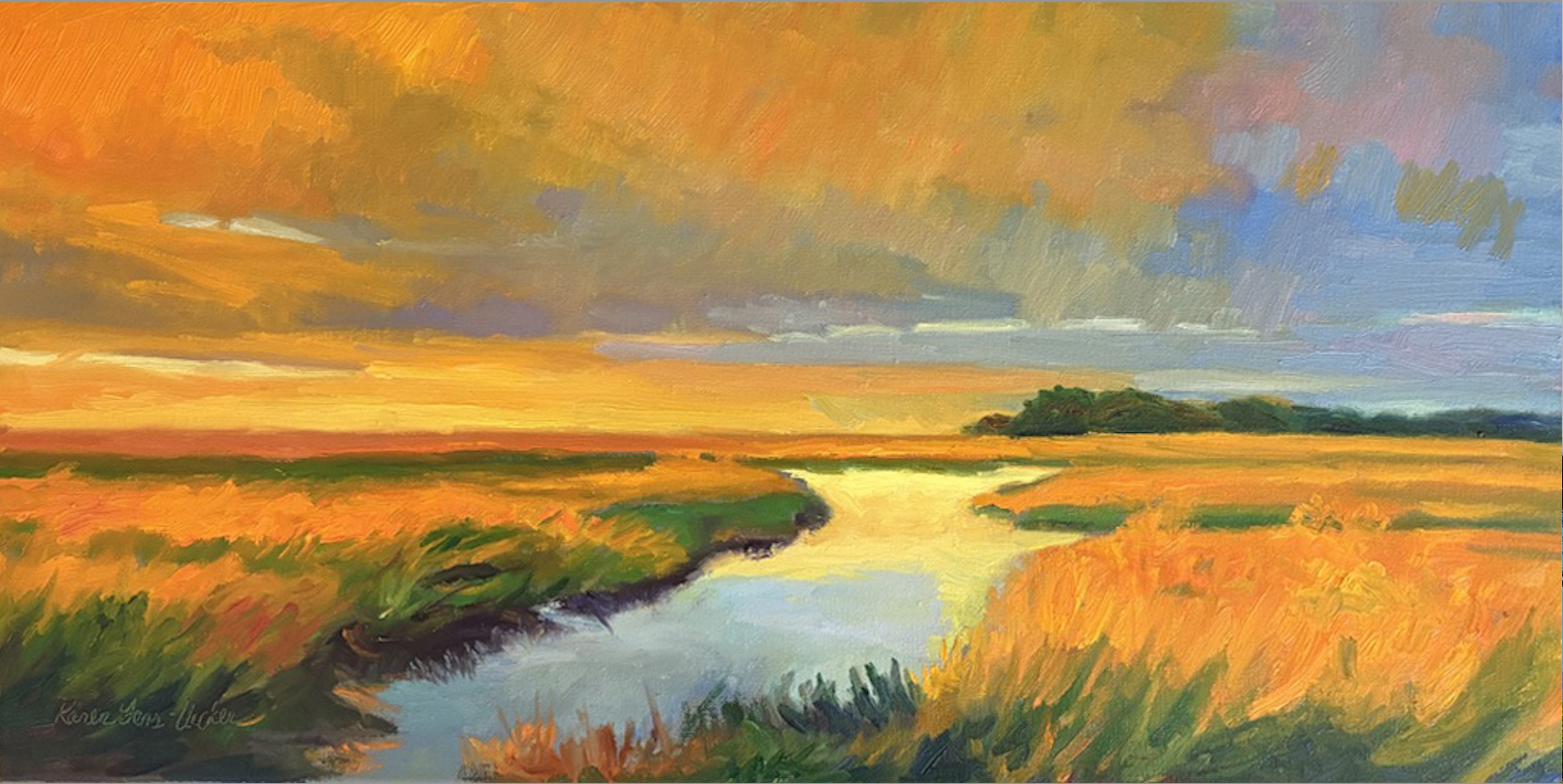 Evening in the Wetlands, 12x24 Oil .jpg