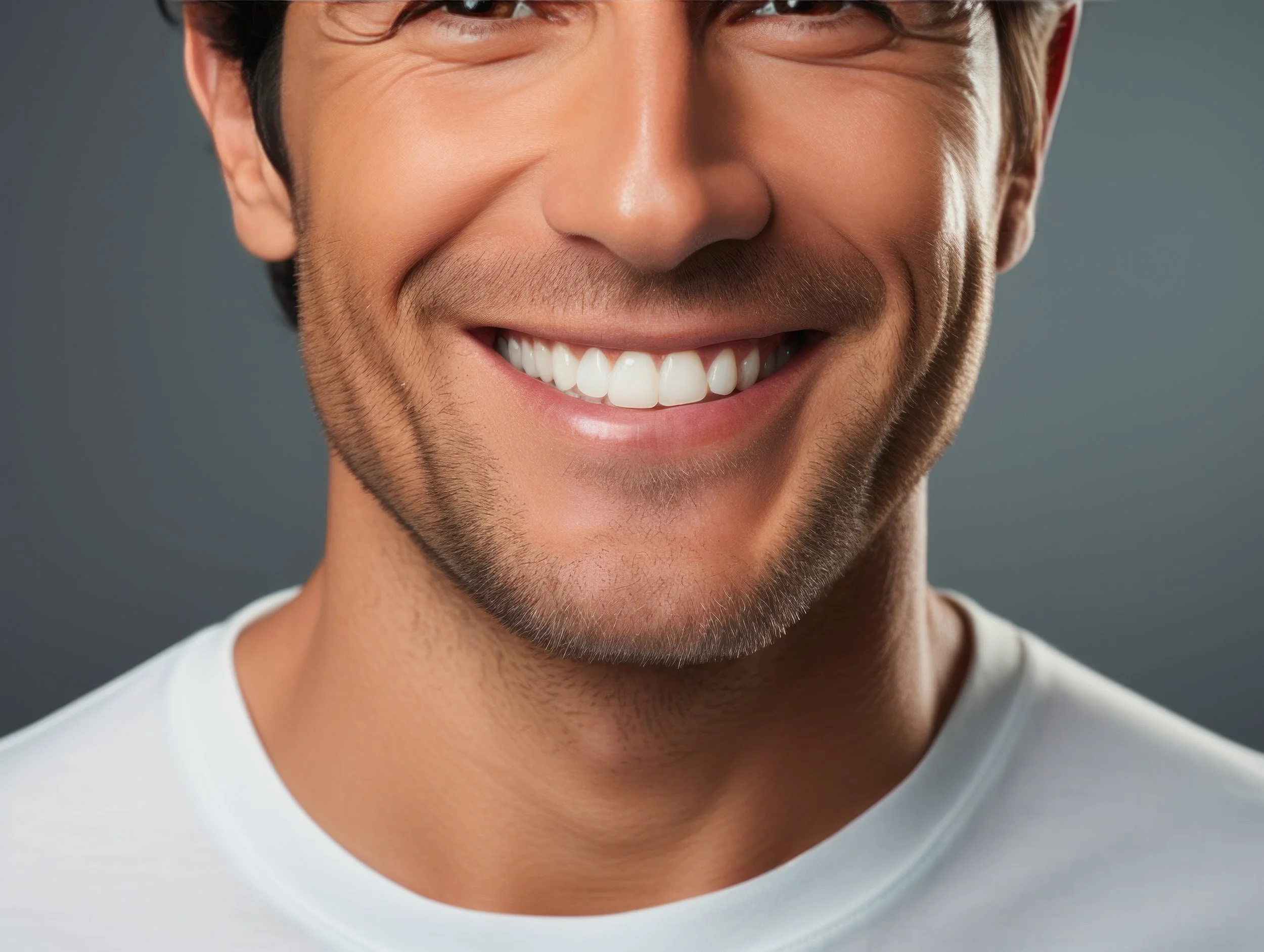 Smiling man with dental veneers, highlighting the natural appearance and transformative results of veneer treatments at Dee Why Dental.