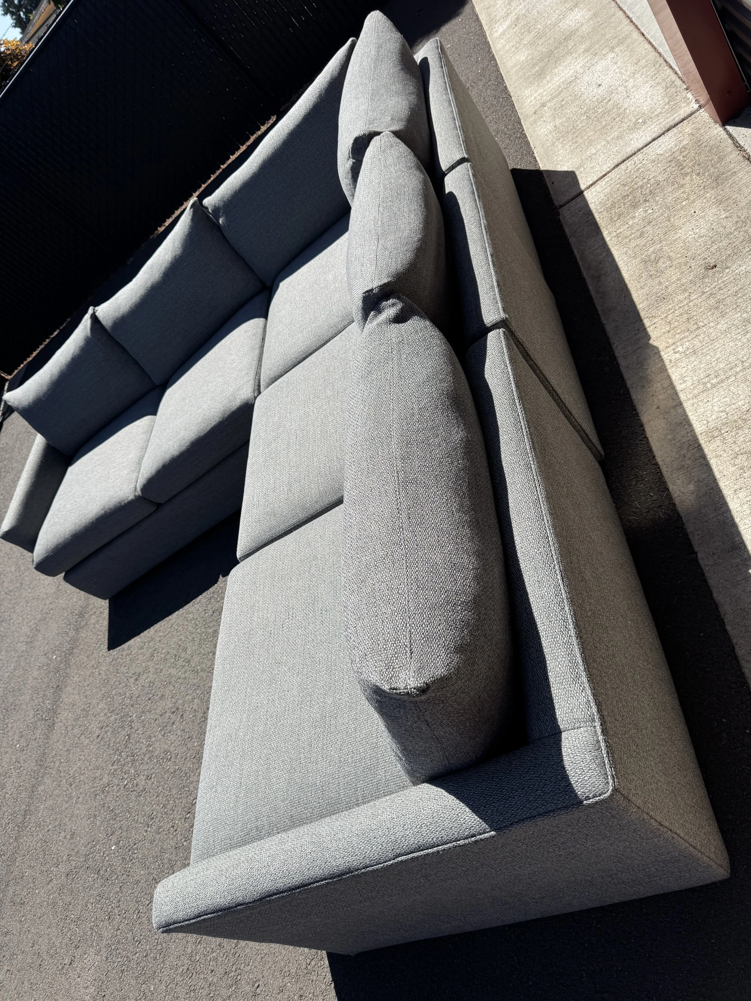 Crate & Barrel Lounge Deep Sectional $1950 (118"x113"left side longer) (H:25" Seat Depth 46")