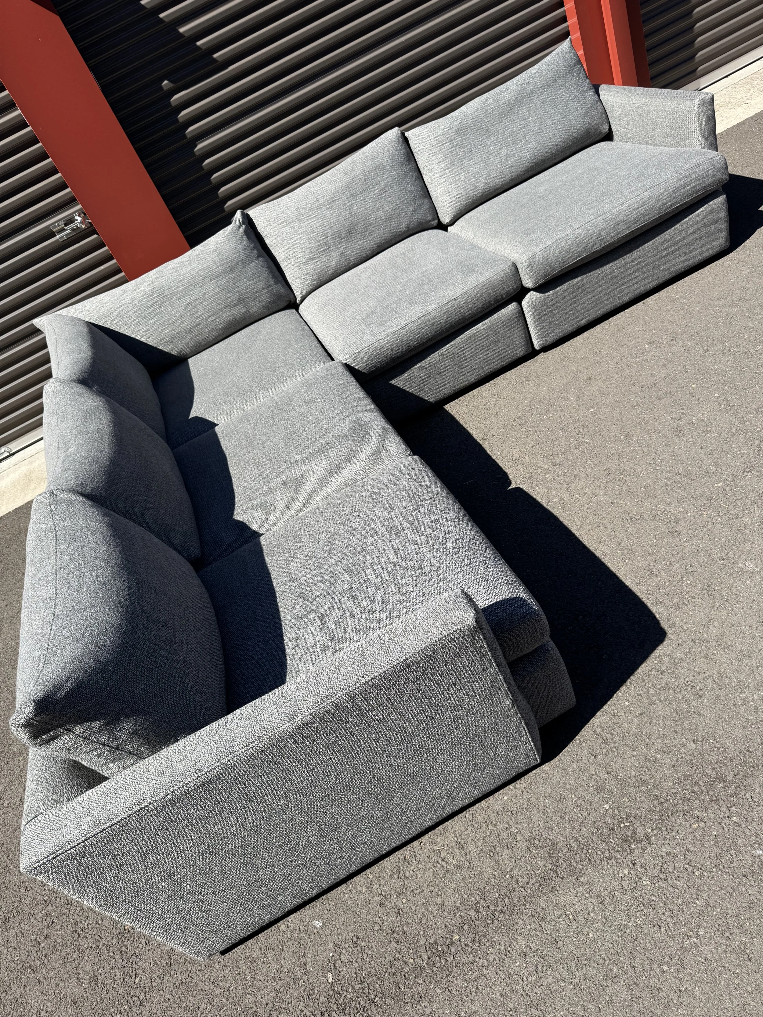 Crate & Barrel Lounge Deep Sectional $1950 (118"x113"left side longer) (H:25" Seat Depth 46")